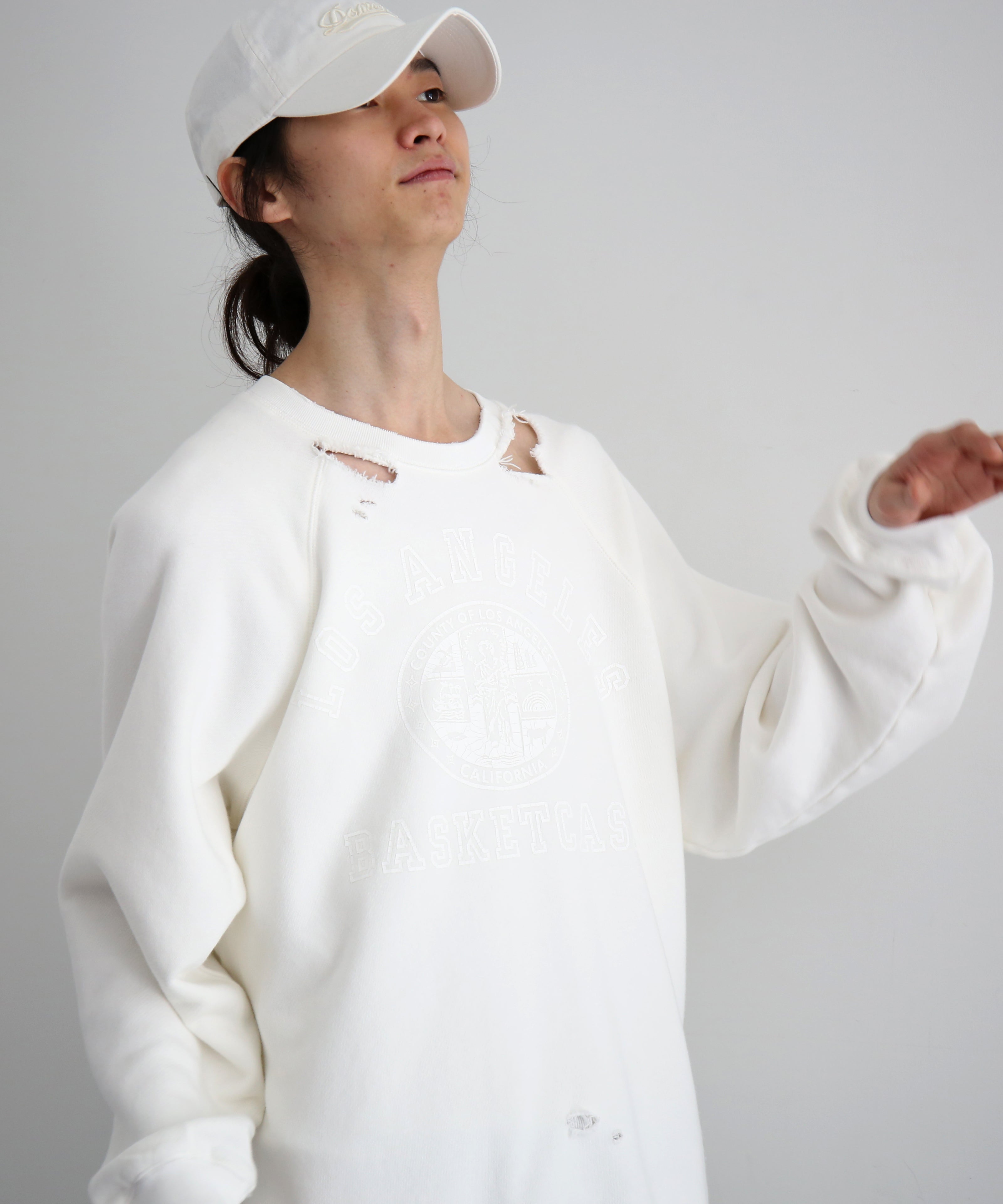 Basketcase Los angeles, crewneck "WHITE"