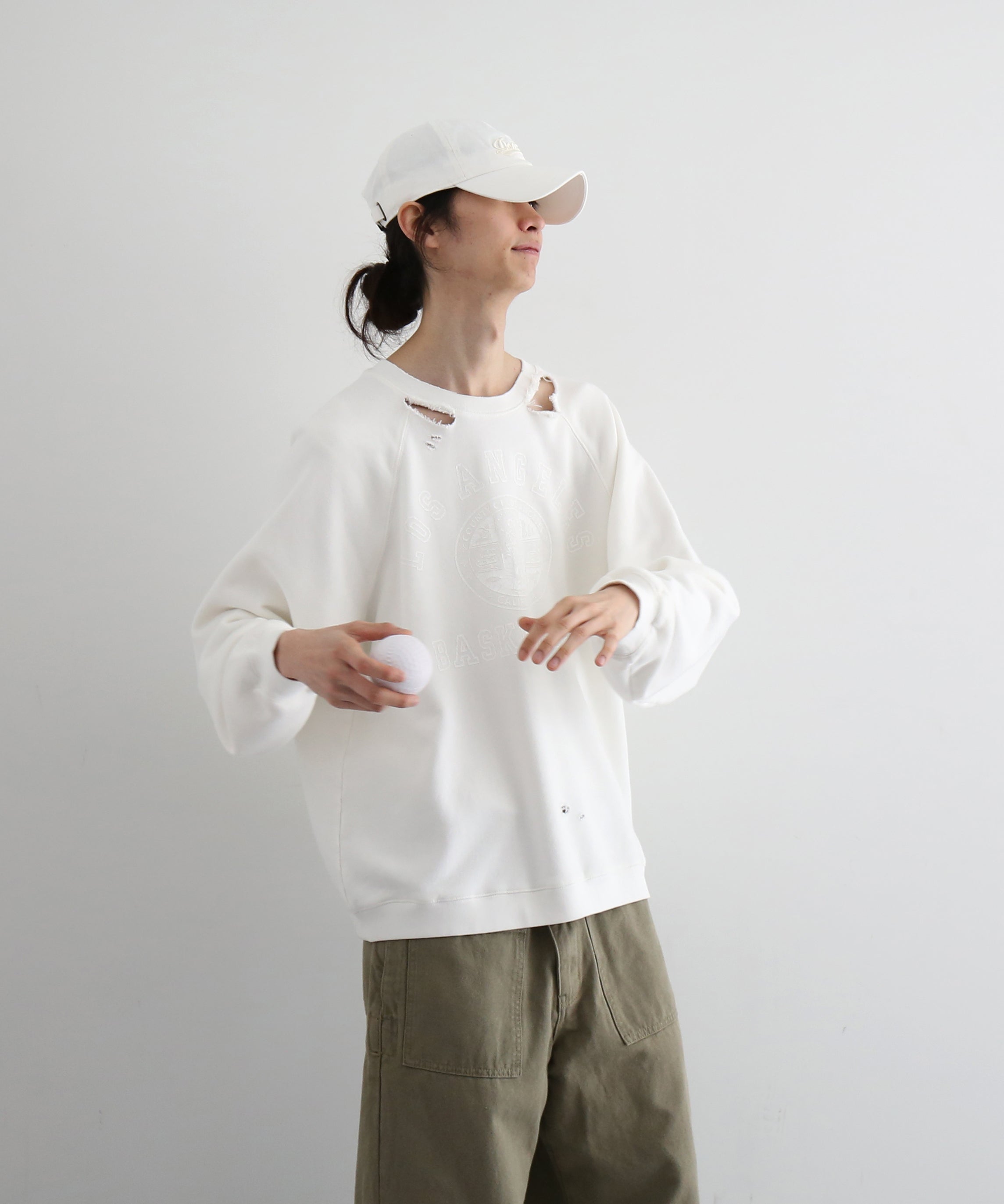 Basketcase Los angeles, crewneck "WHITE"