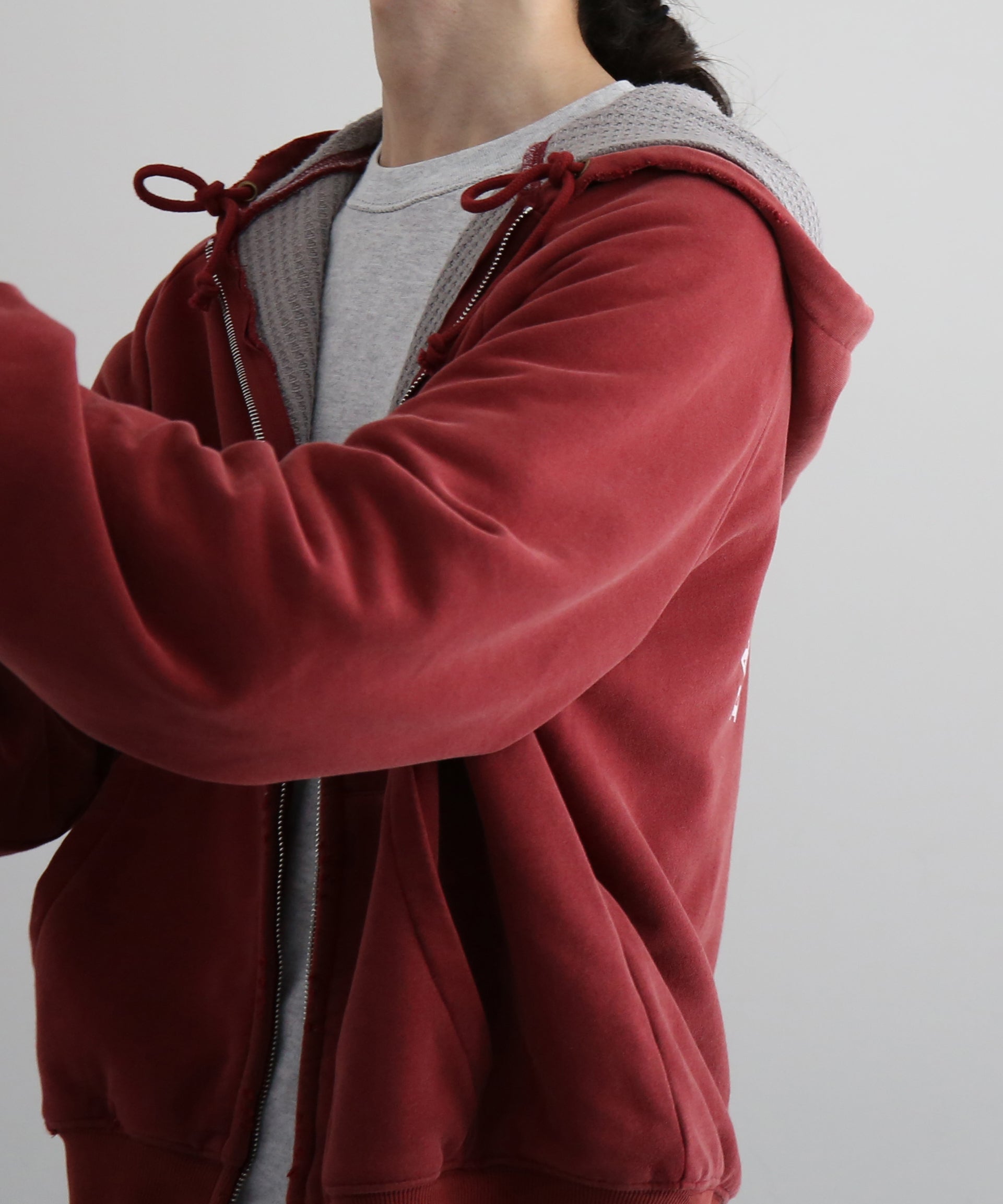 Basketcase Bulldog, thermal lined zip "RED"