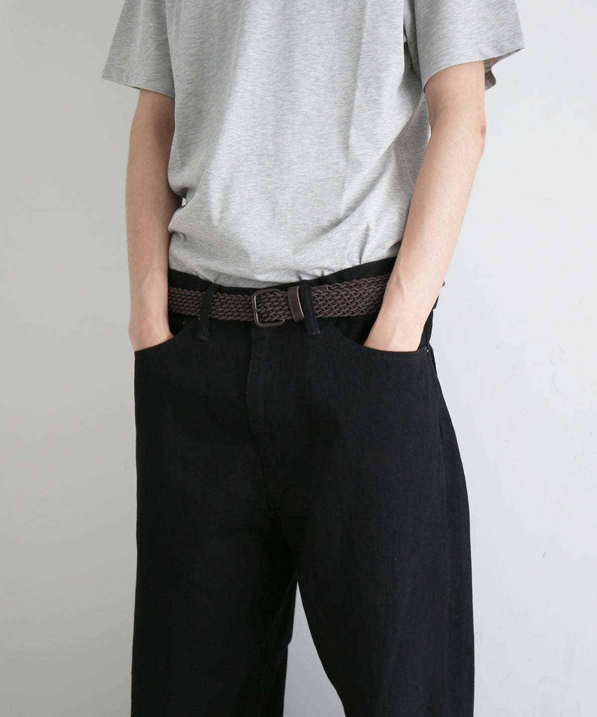 UNUSED Uw1202 Wide denim pants "BLACK"