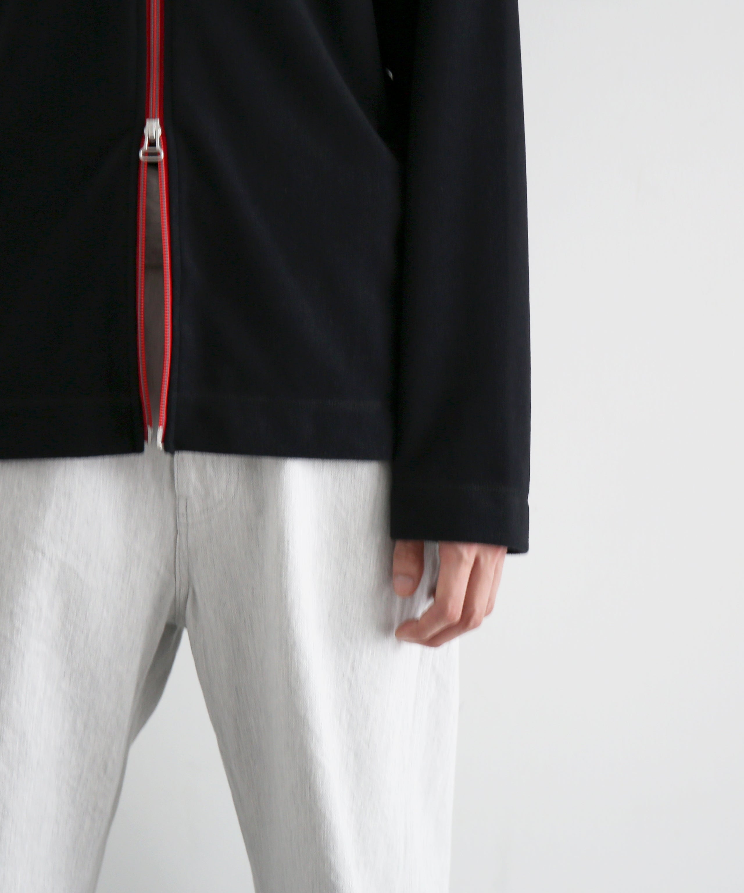well 2way open zip cardigan "BLACK"