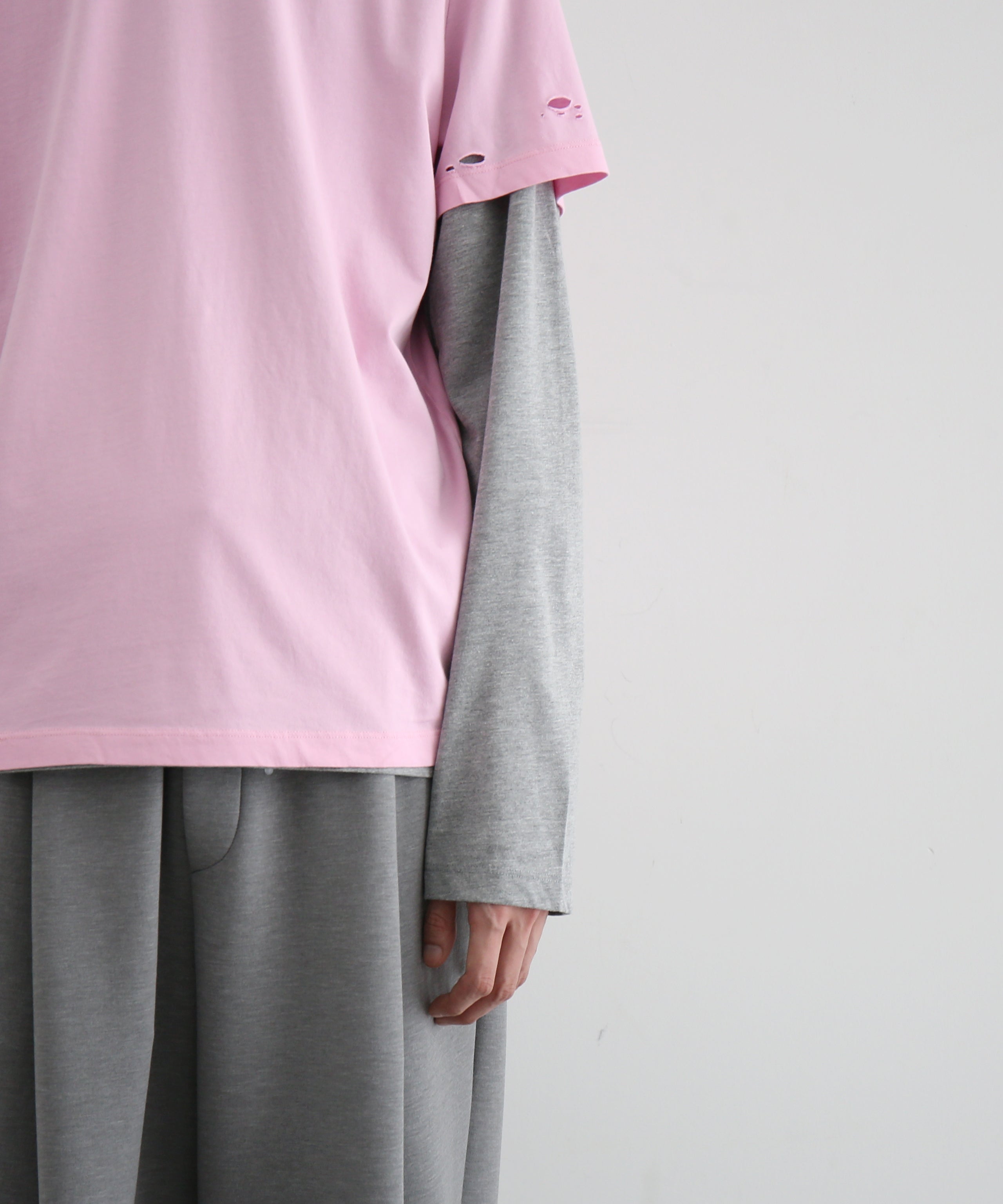 Gimaguas Ricardo 2layeres t-shirt "PINK-GREY"