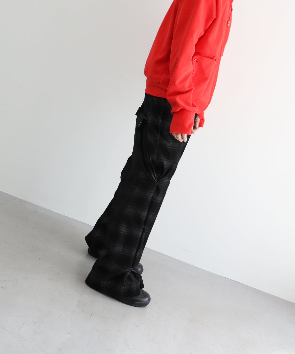 JIAN YE Morph yi pants "BLACK CHECK"
