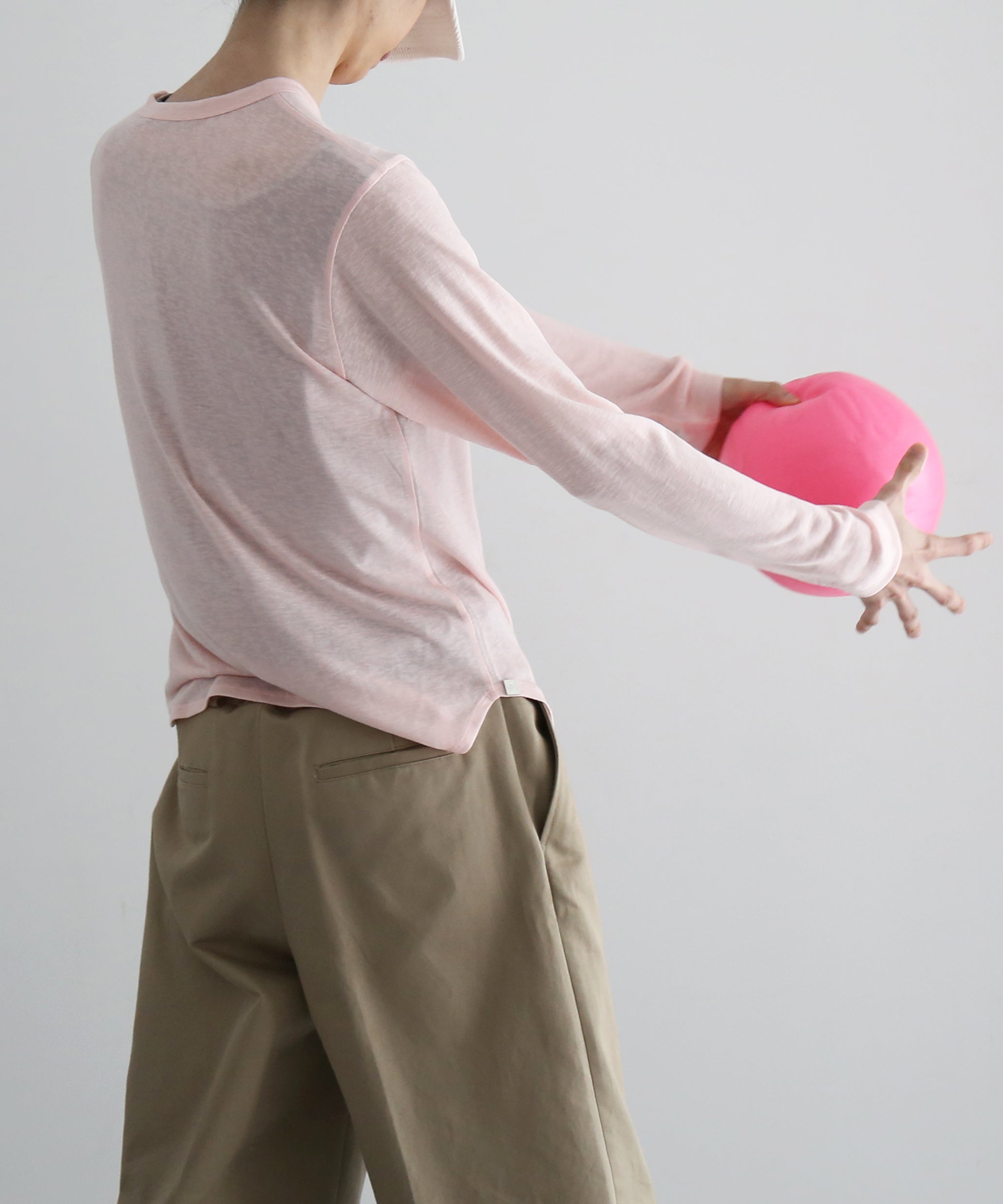 Fax Copy Express Afternoon stretch relaxed top "PINK"