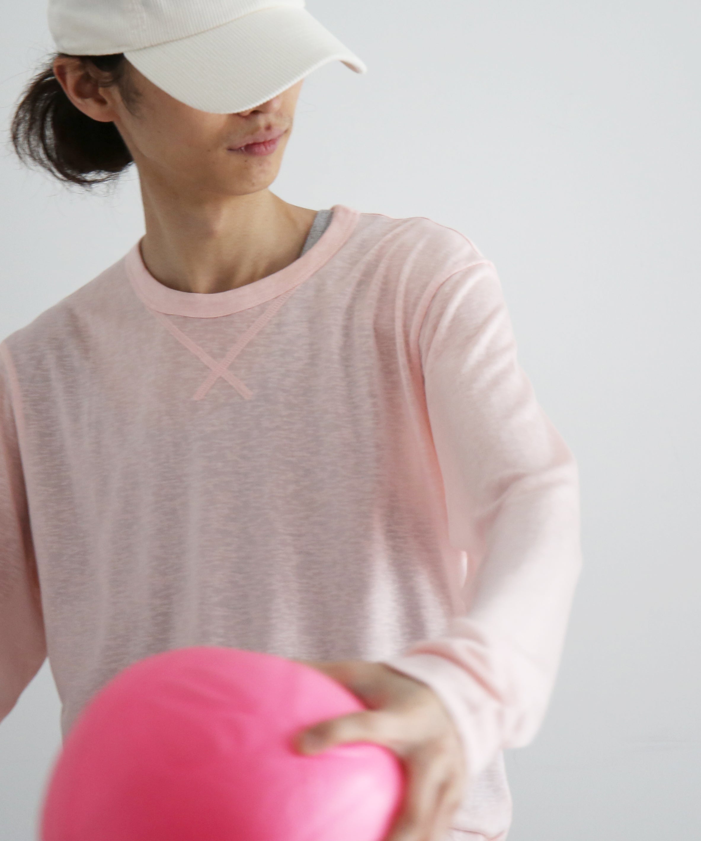 Fax Copy Express Afternoon stretch relaxed top "PINK"