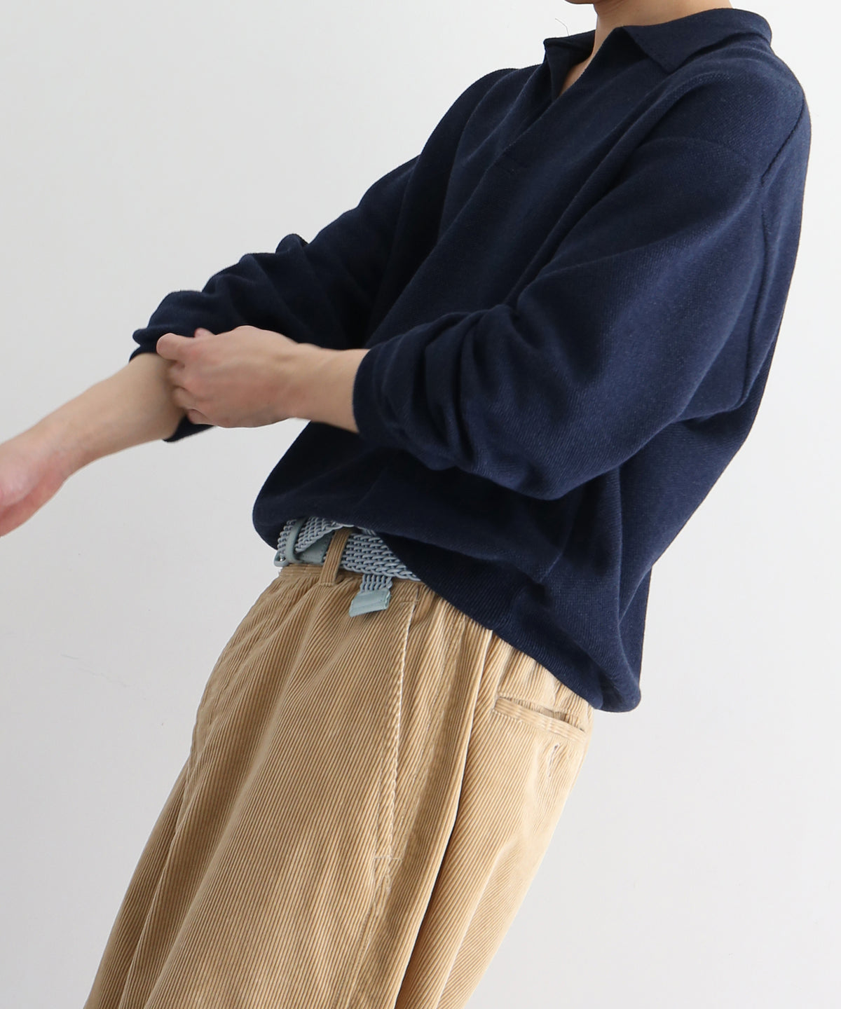 crepuscule Co/wo moss stitch skipper "NAVY"