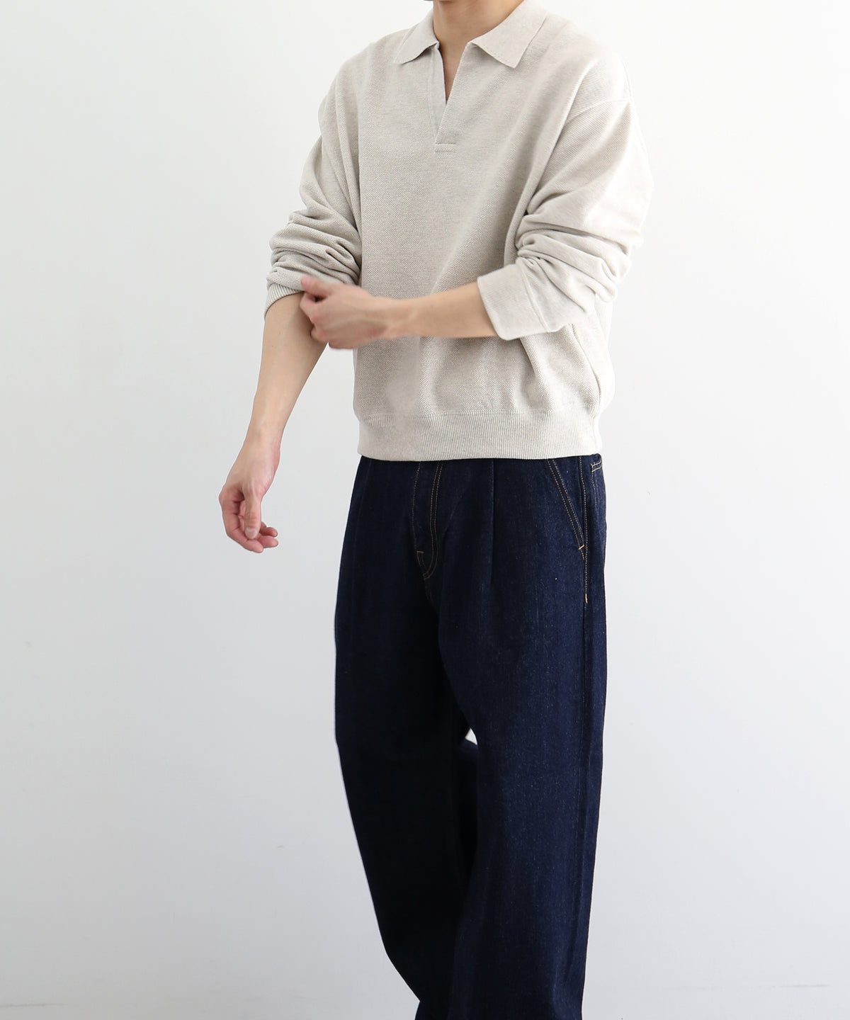 crepuscule Co/wo moss stitch skipper "OATMEAL"