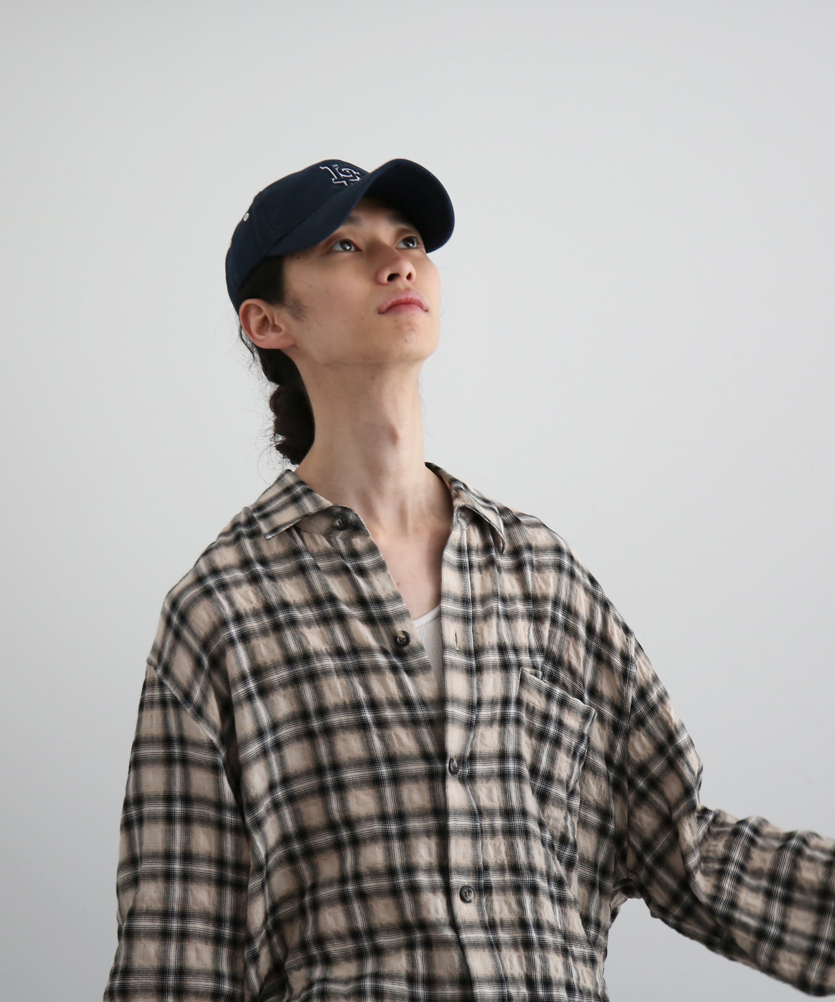 Laid.B Wet rag check shirts "BEIGE"