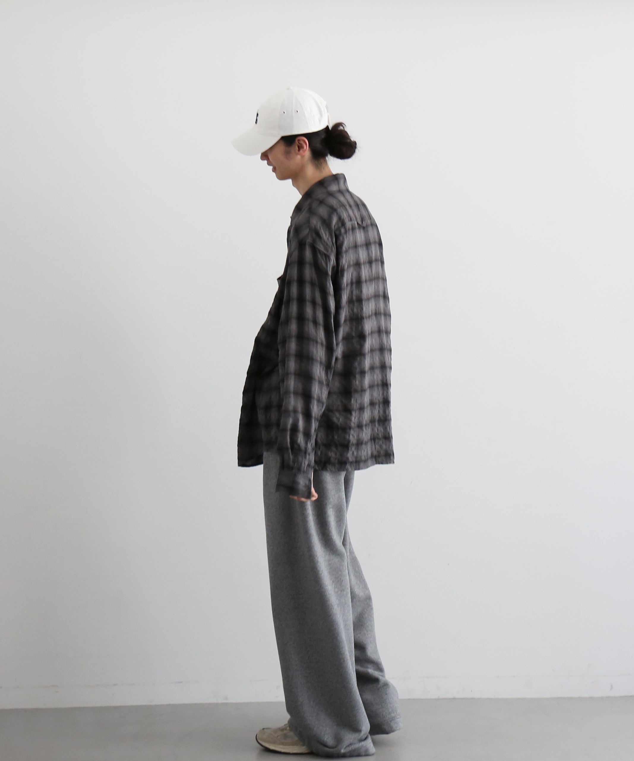 Laid.B Wet rag check shirts "BLACK"