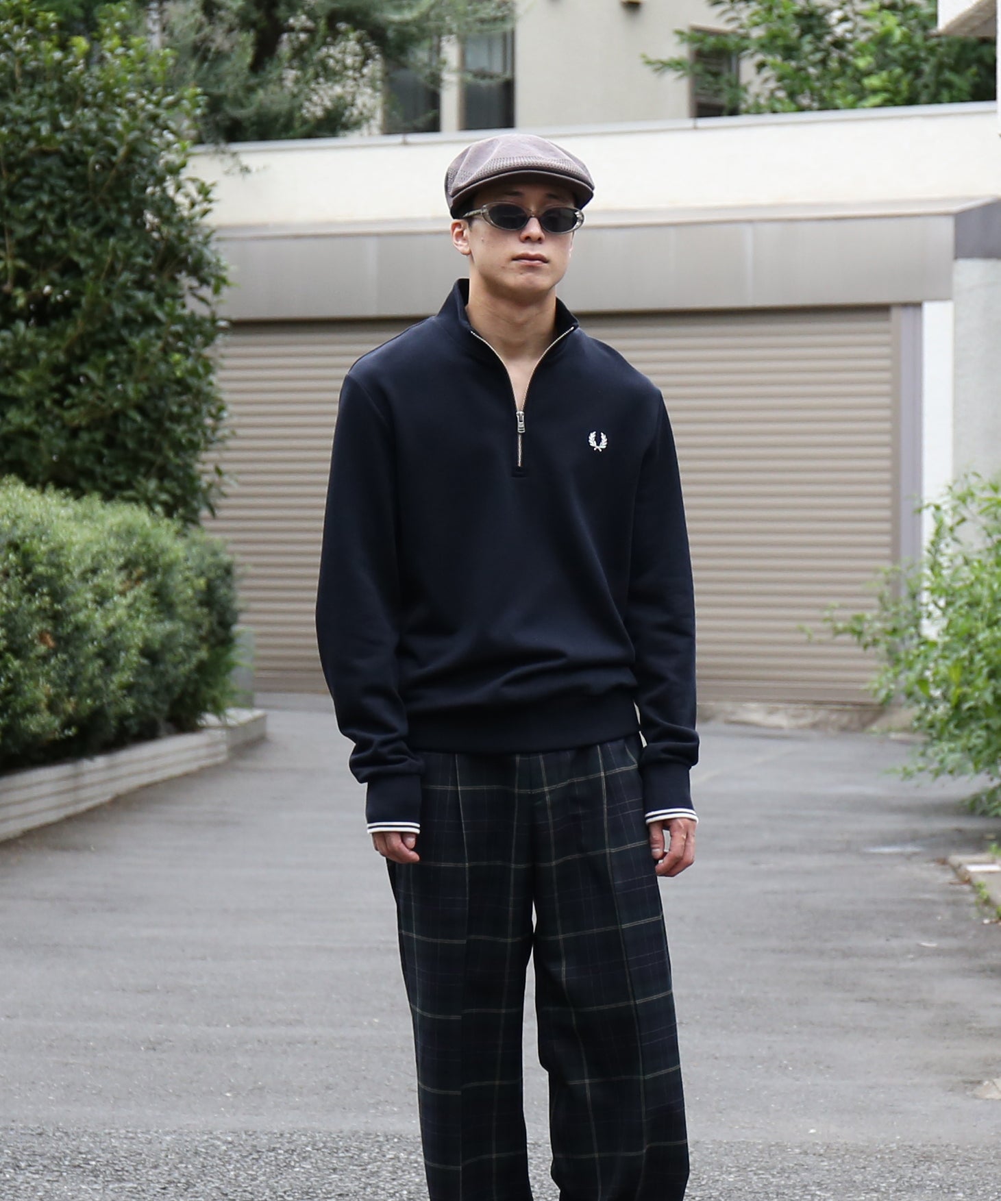 FRED PERRY Half-zip sweatshirt "ECRU"