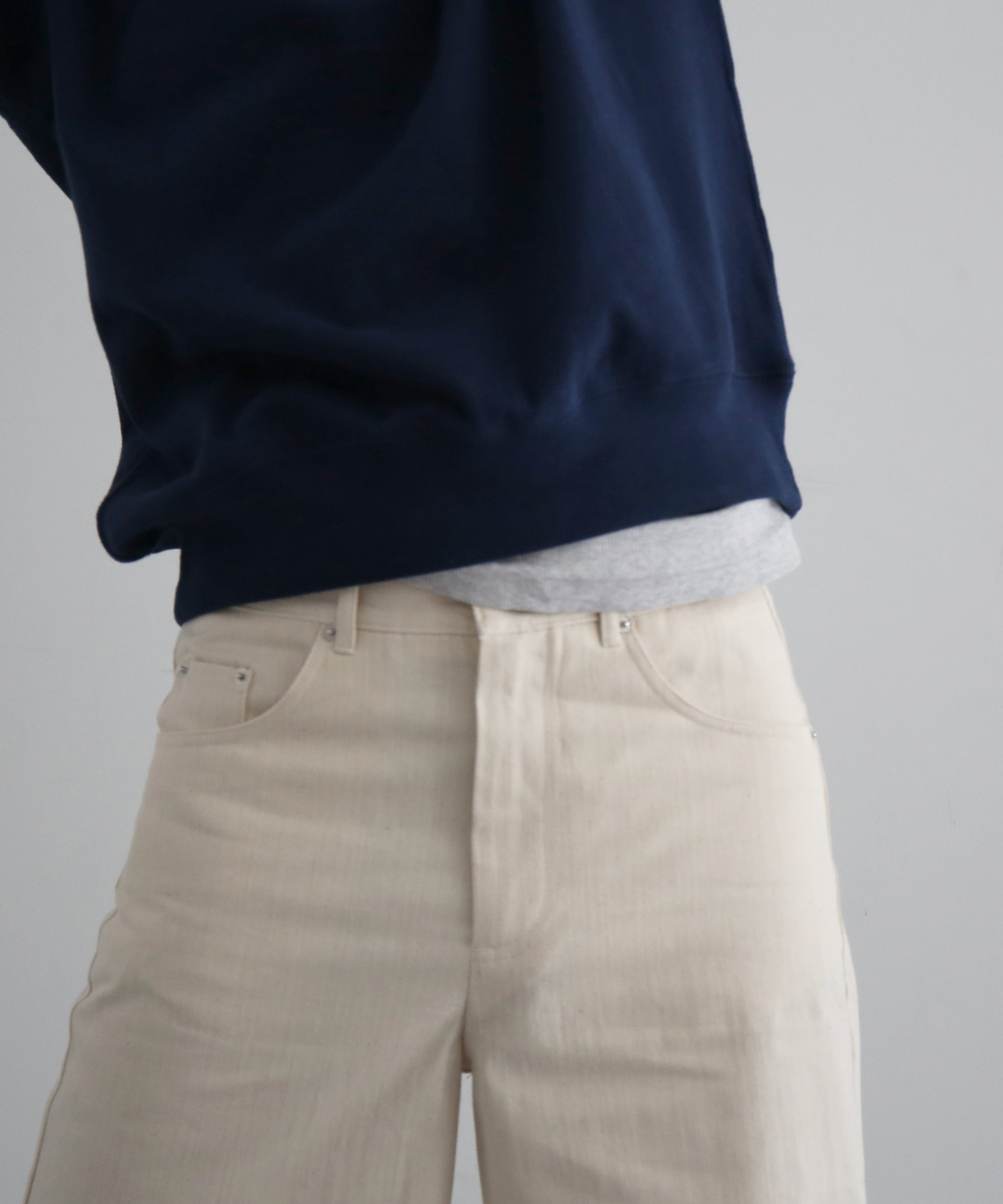 sefr Davis denim shorts "LIGHT ECRU TWILL"