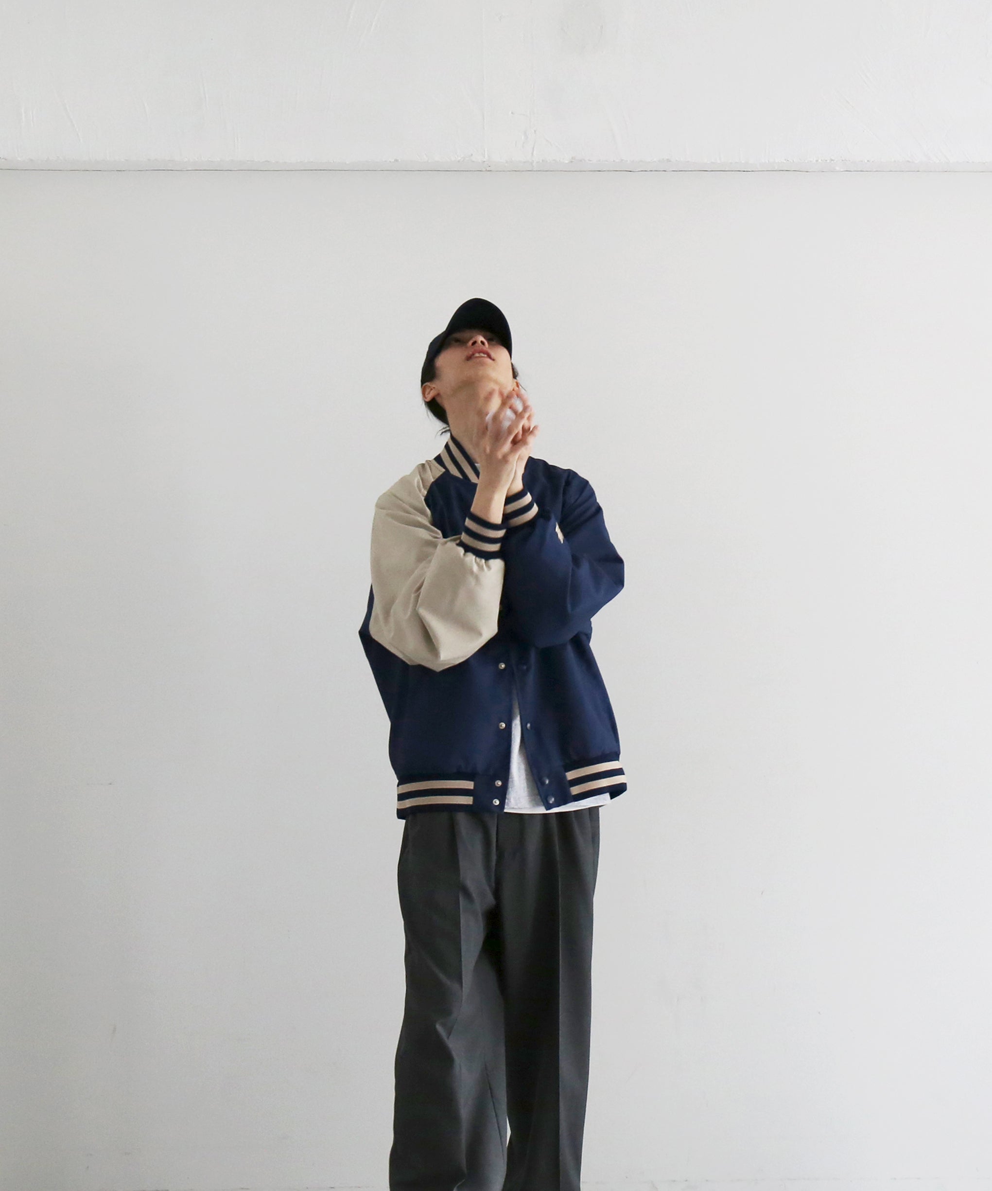 NEEDLES Stadium jacket - poly shantung "A - NAVY A"