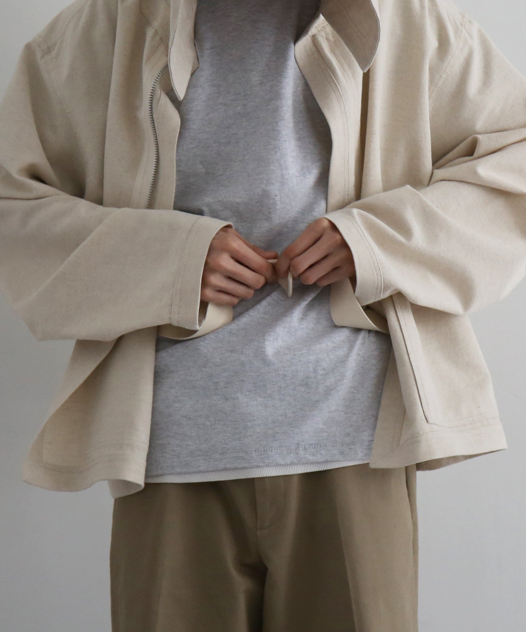 UNUSED Us2553 hood jacket "BEIGE"