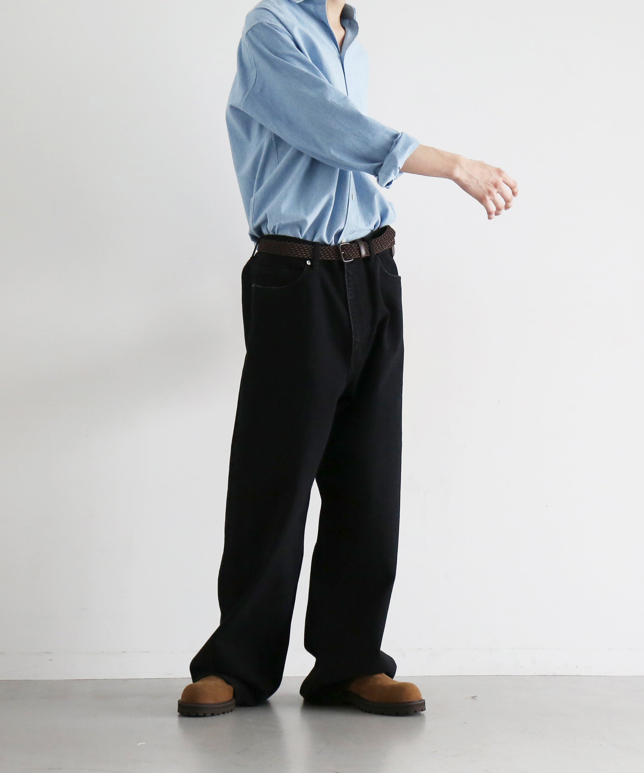 ensou. Wide big-e 4pk jeans-washed "A.BLACK"