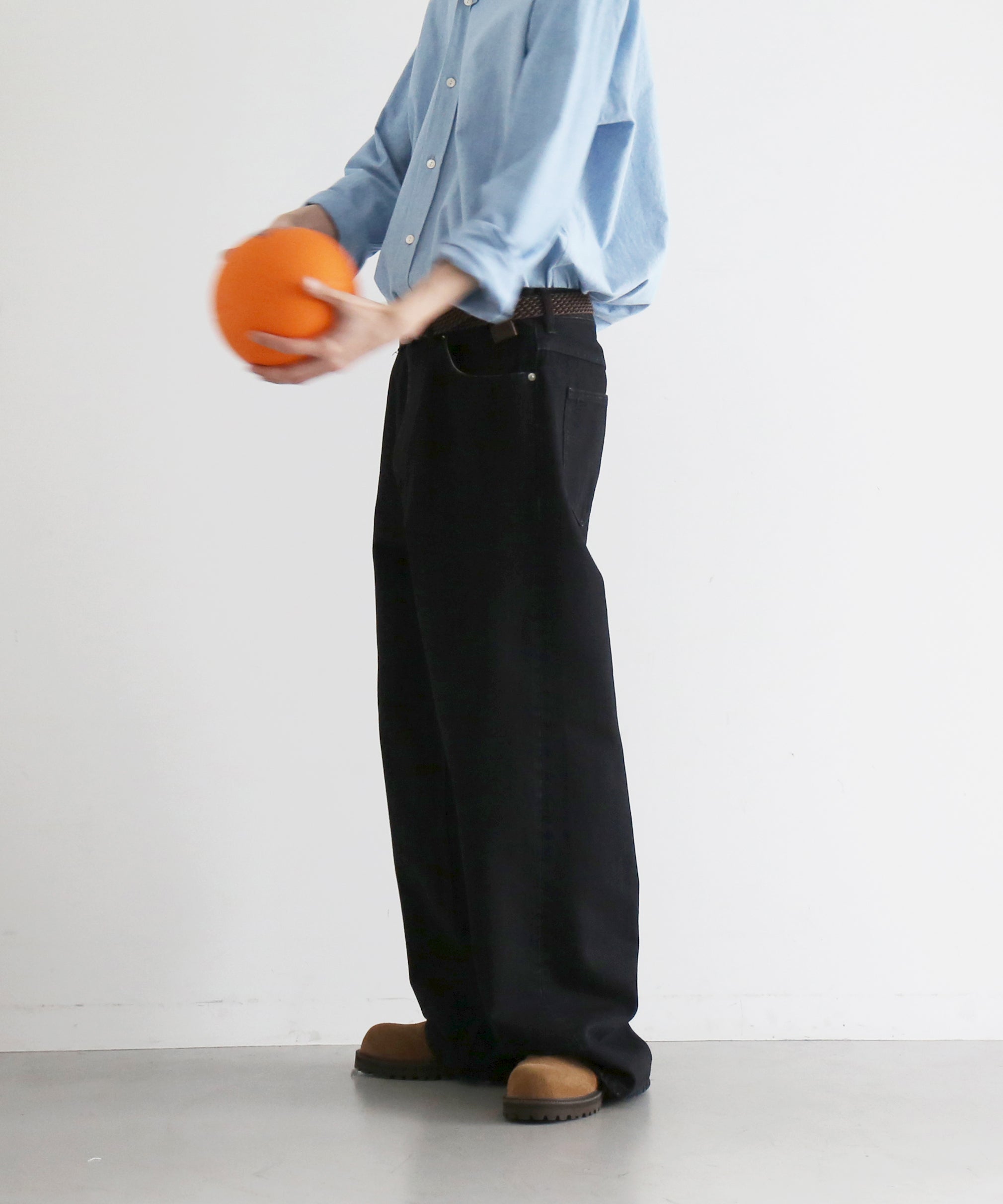 ensou. Wide big-e 4pk jeans-washed "A.BLACK"