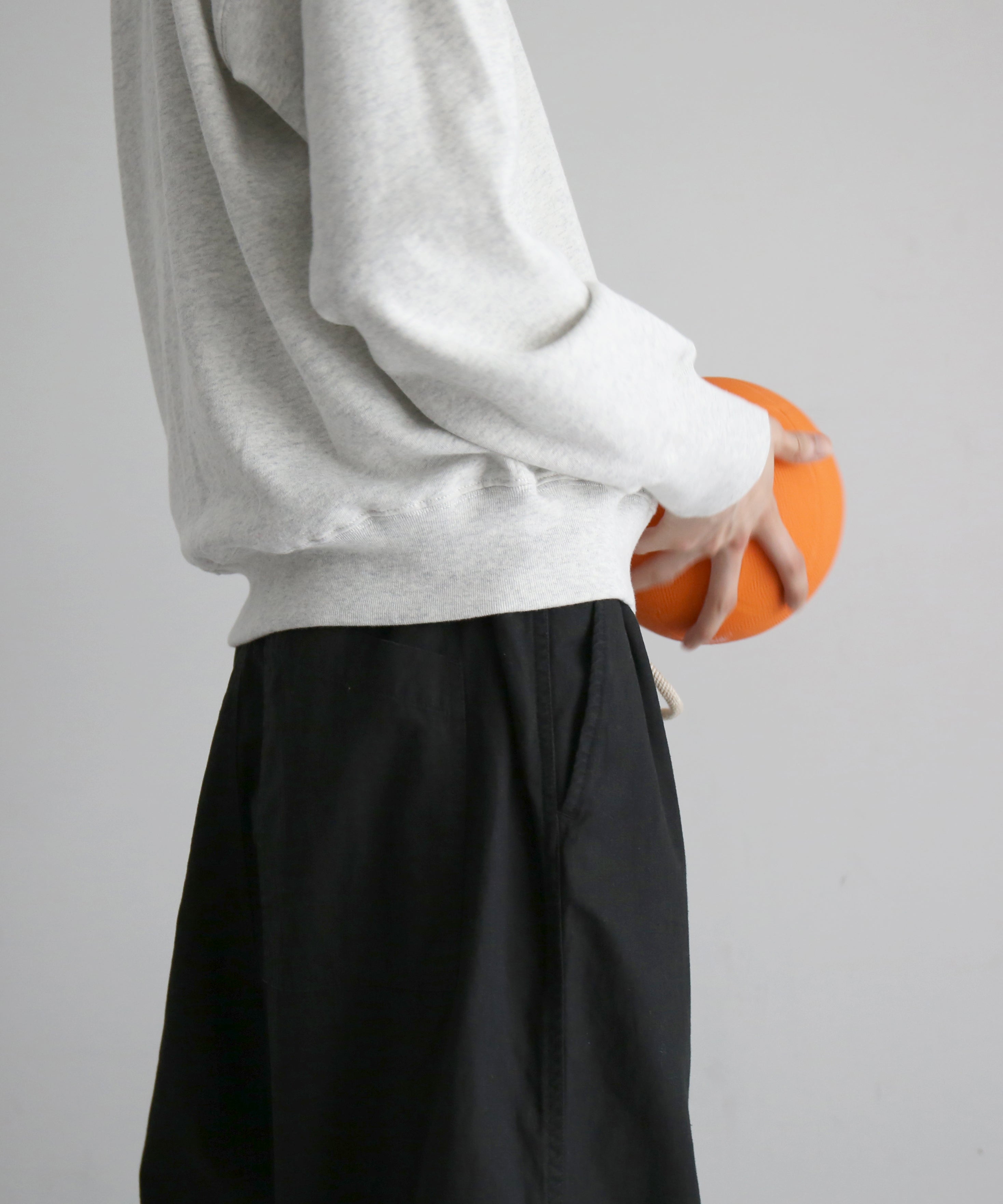 WHOWHAT Drawcord pants "BLACK"