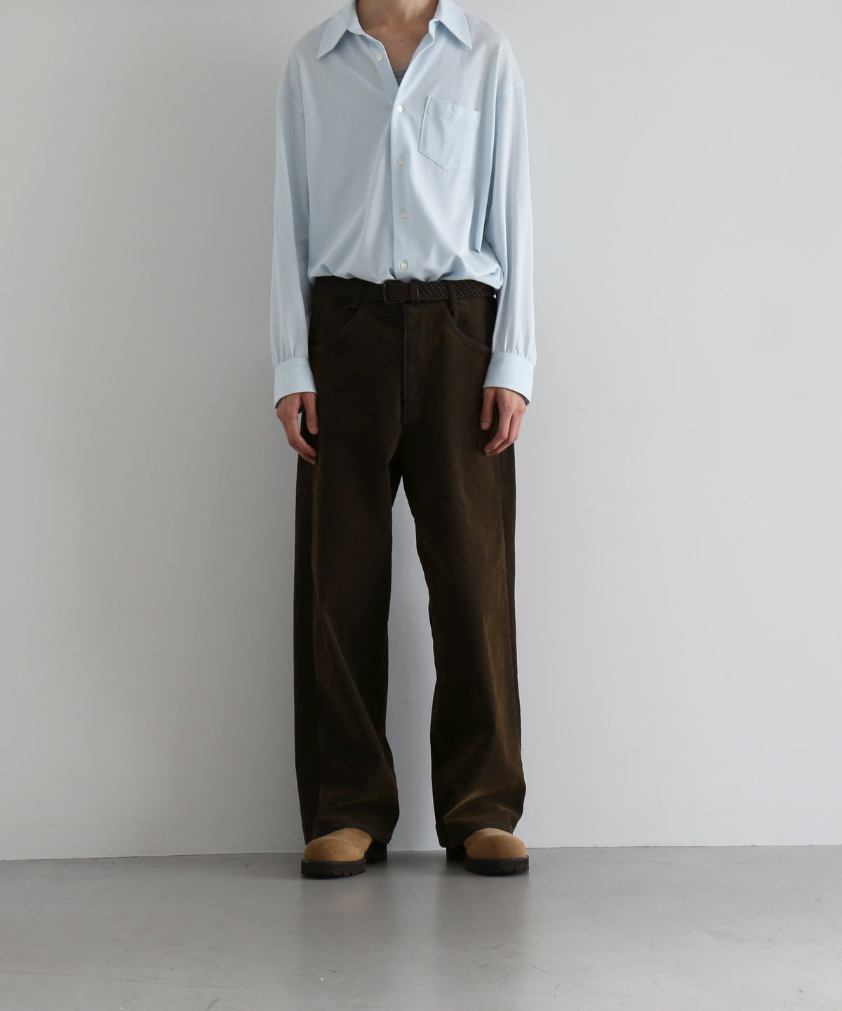 VOAAOV Flocky denim pants “BLACK”