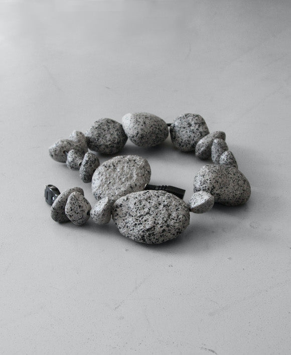 BLESS Cable jewelry extension artificial stones 1.1m "BLACK&GRAY"