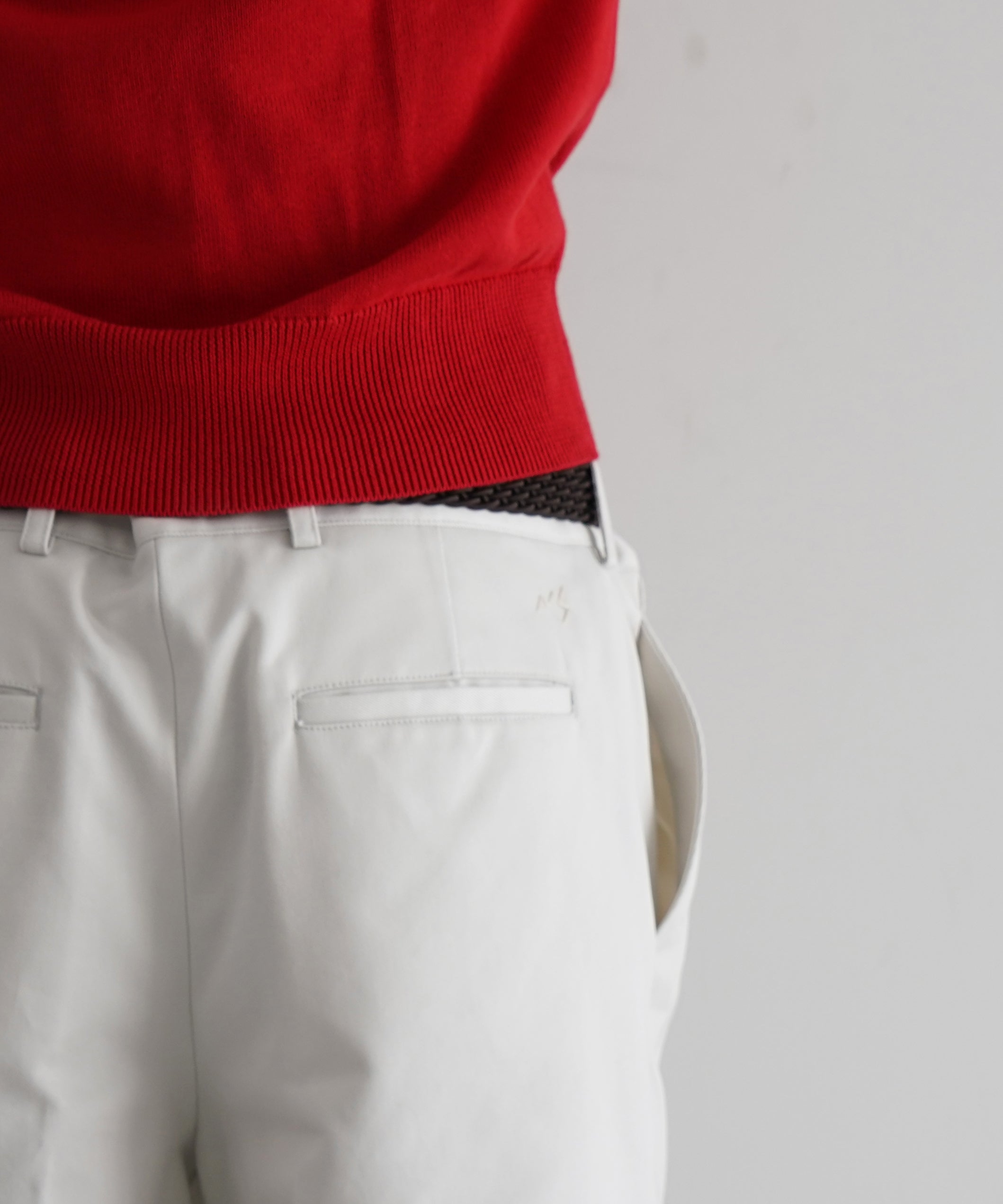 【EXCLUSIVE】NEONSIGN Triple-twisted wide pants "CEMENT"