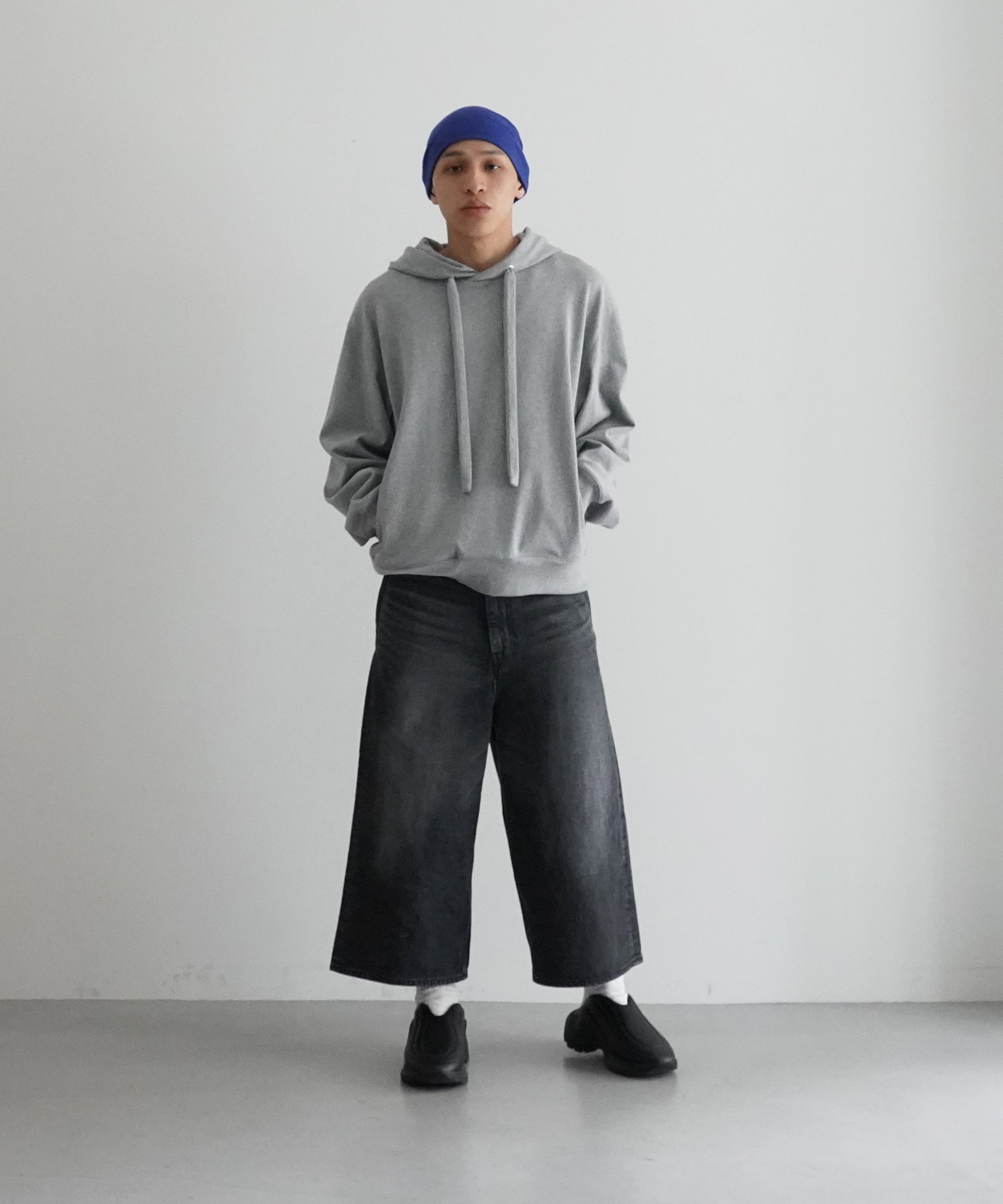 order Loose denim half pants used "BLACK"