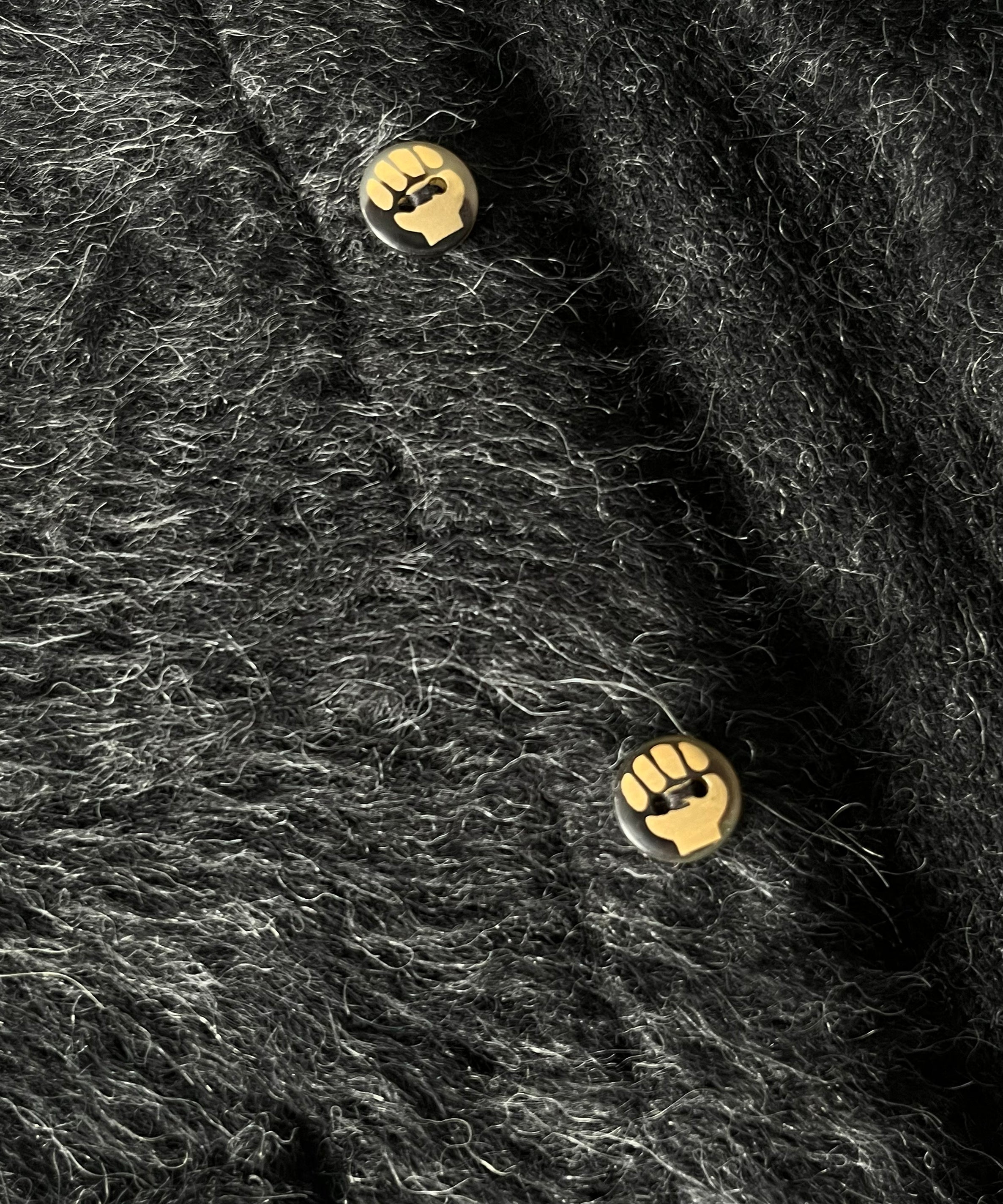 The Inoue Brothers Suri alpaca cardigan "BLACK"