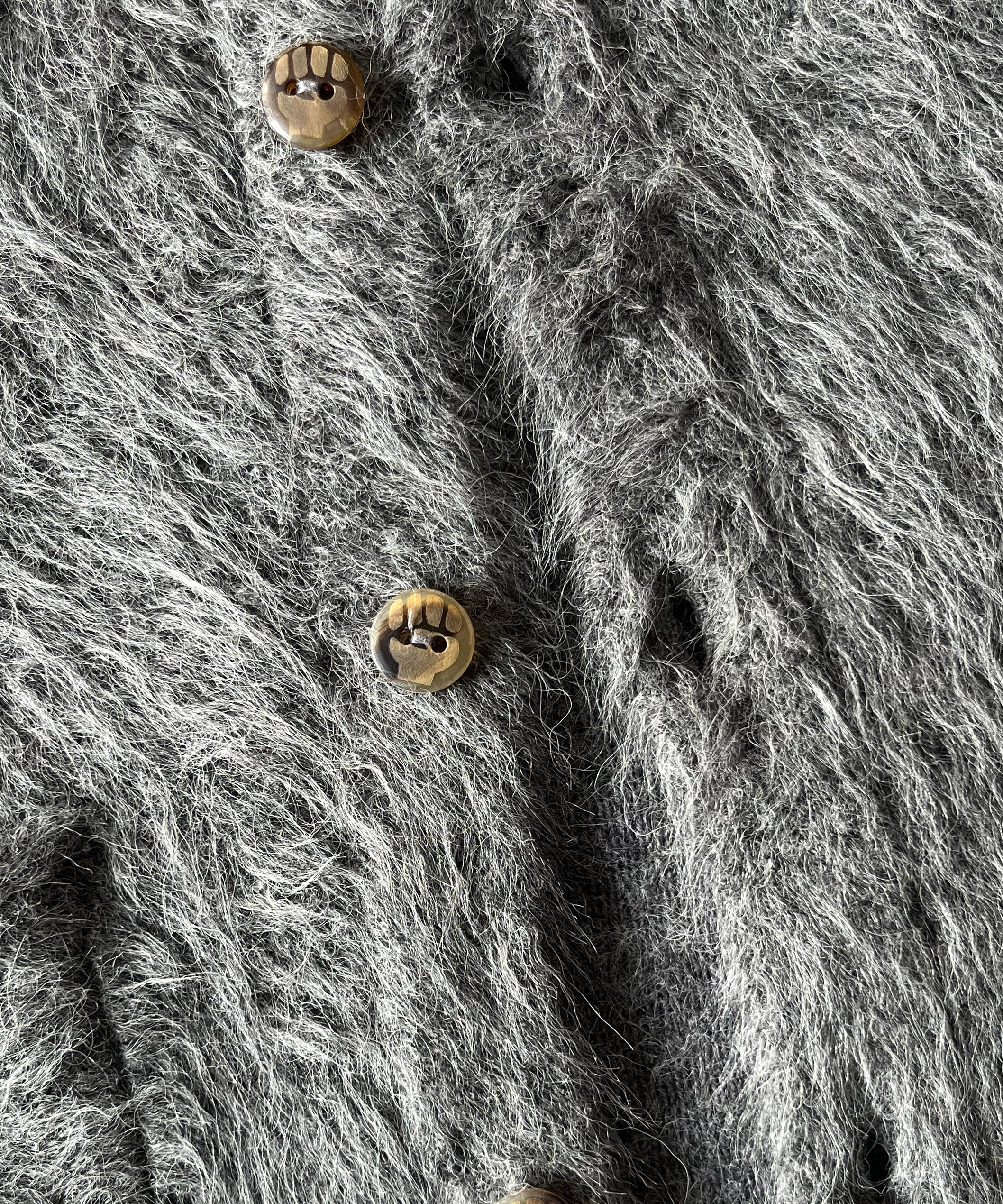 The Inoue Brothers Suri alpaca cardigan "GREY"
