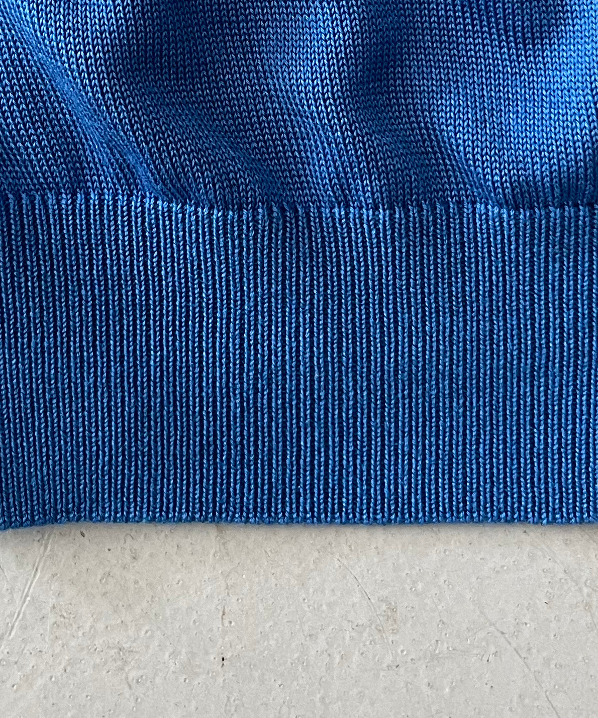 【EXCLUSIVE】crepuscule Open collar knit shirt "BLUE"