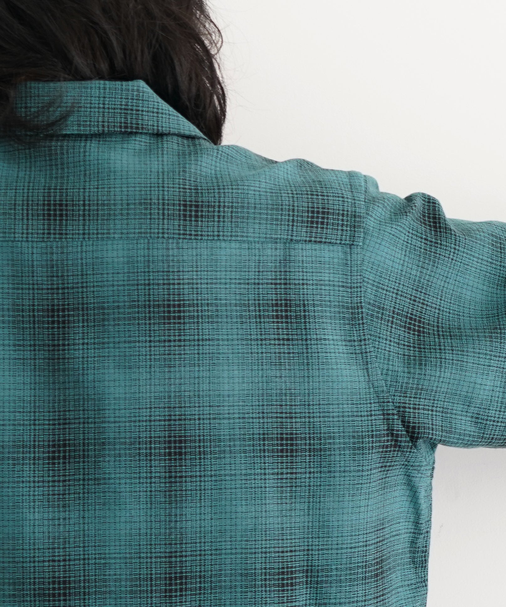 NEEDLES One-up shirt -wool shadow plaid "GREEN"