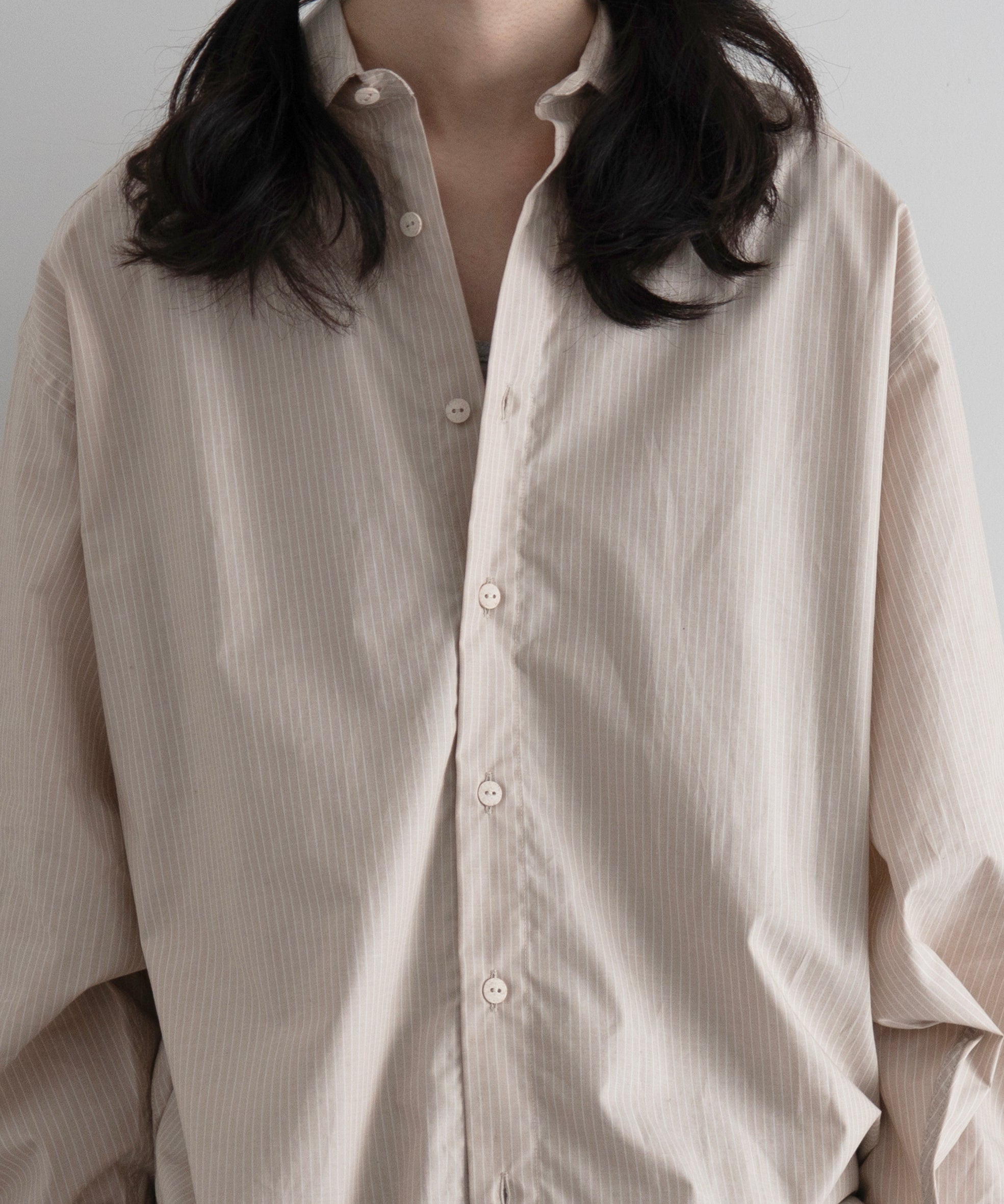 Baserange Claude shirt "BROWNSTRIPE"