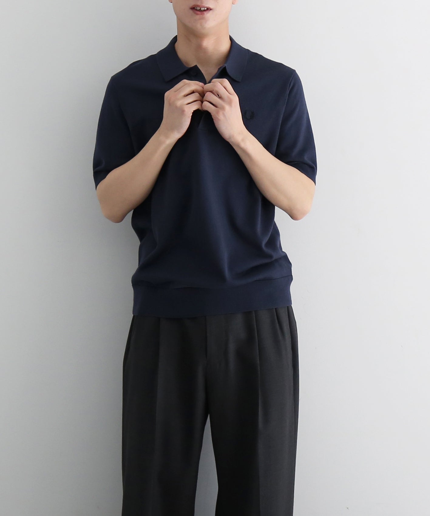 FRED PERRY Cotton knitted shirt "ECRU"