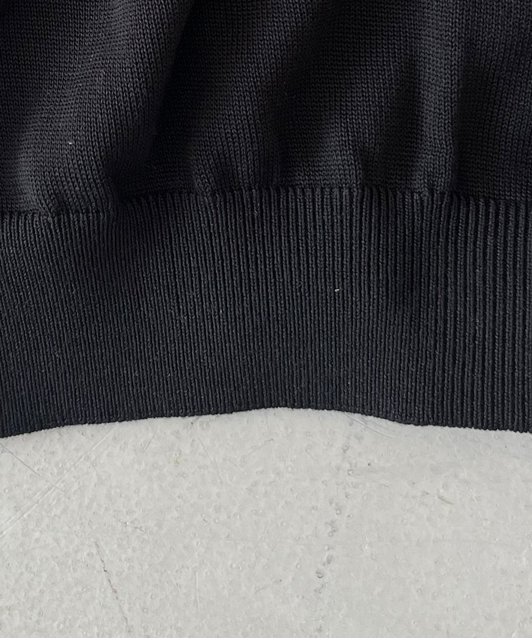 【EXCLUSIVE】crepuscule Open collar knit shirt "BLACK"