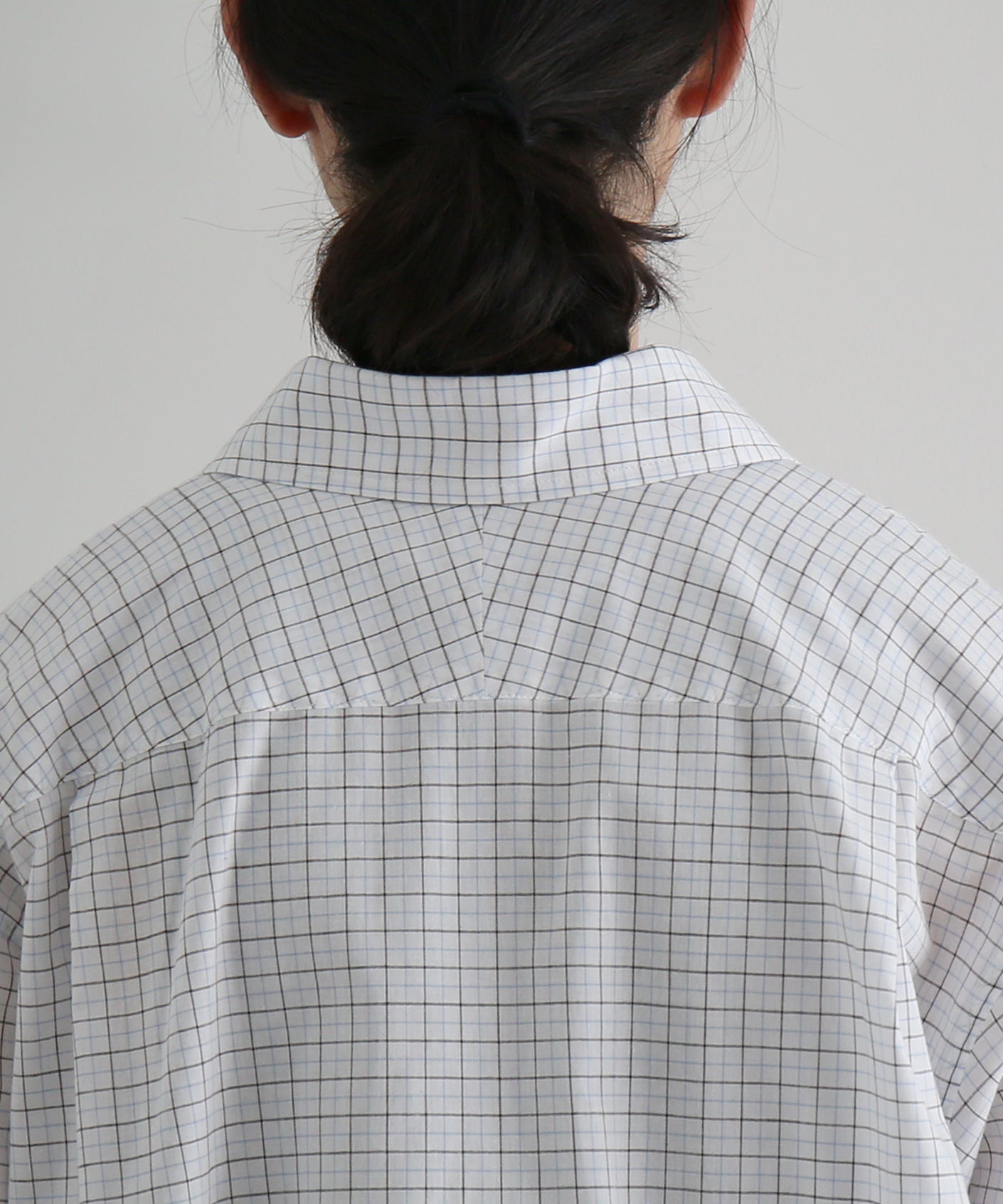 OLD FOLK HOUSE Banshu-ori classic shirt - vintage fabric "BLACK BLUE PLAID"