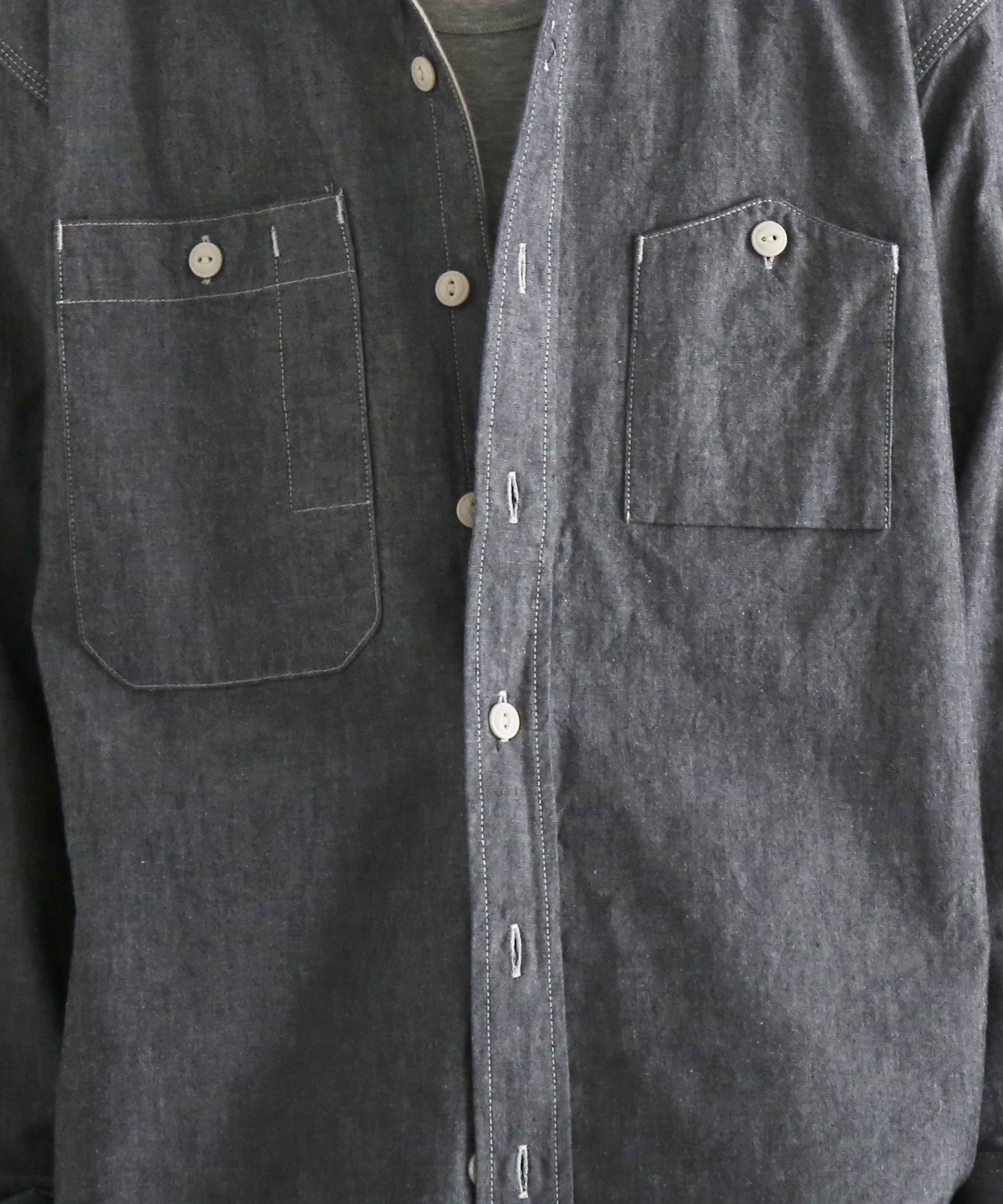 Engineered Garments Work shirt - cotton chambray "GRAY"