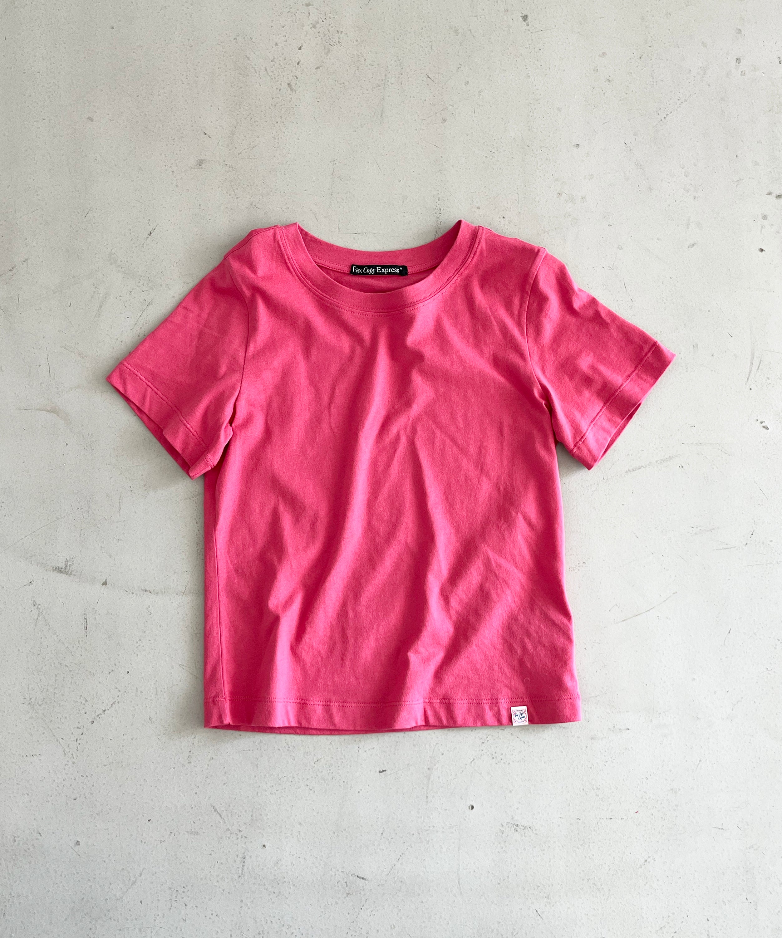 Fax Copy Express Vintage label fitted tee "FLOWER ASH"