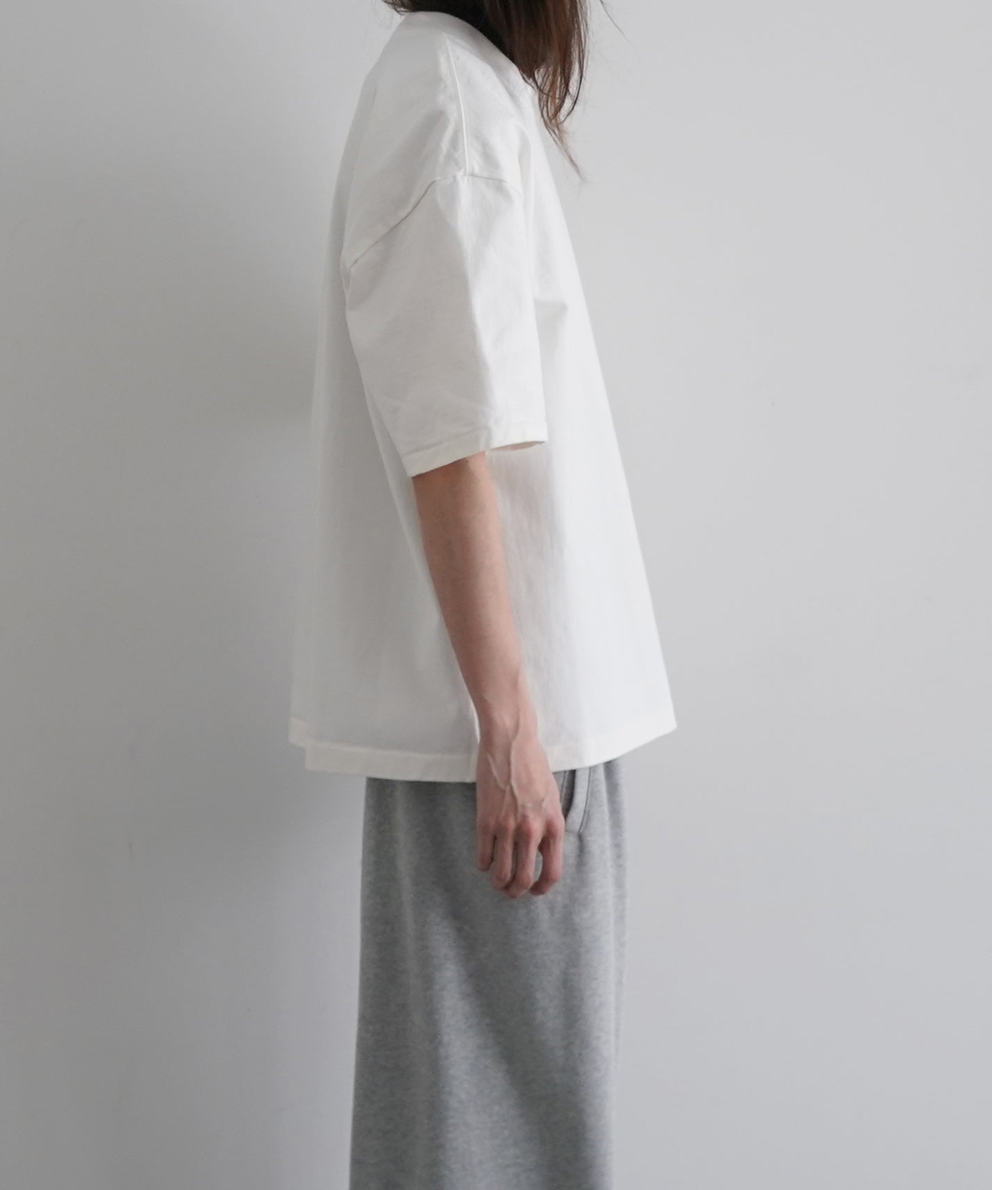 AURALEE Heavy weight pocket tee "WHITE"