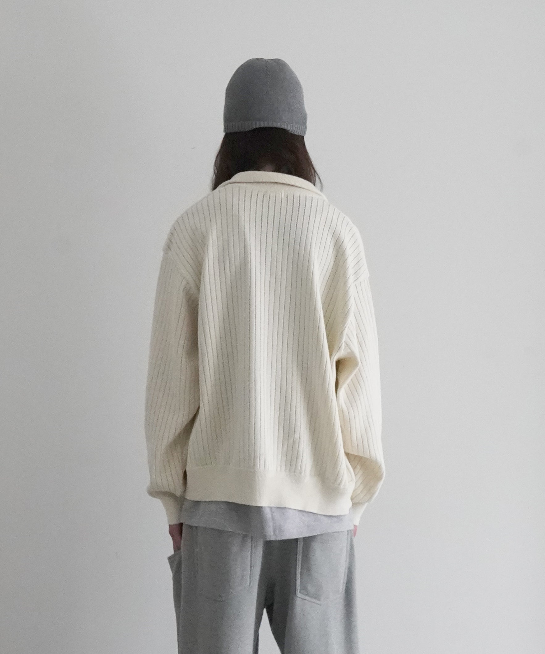 【EXCLUSIVE】crepuscule Stripe mesh drizzler "IVORY"