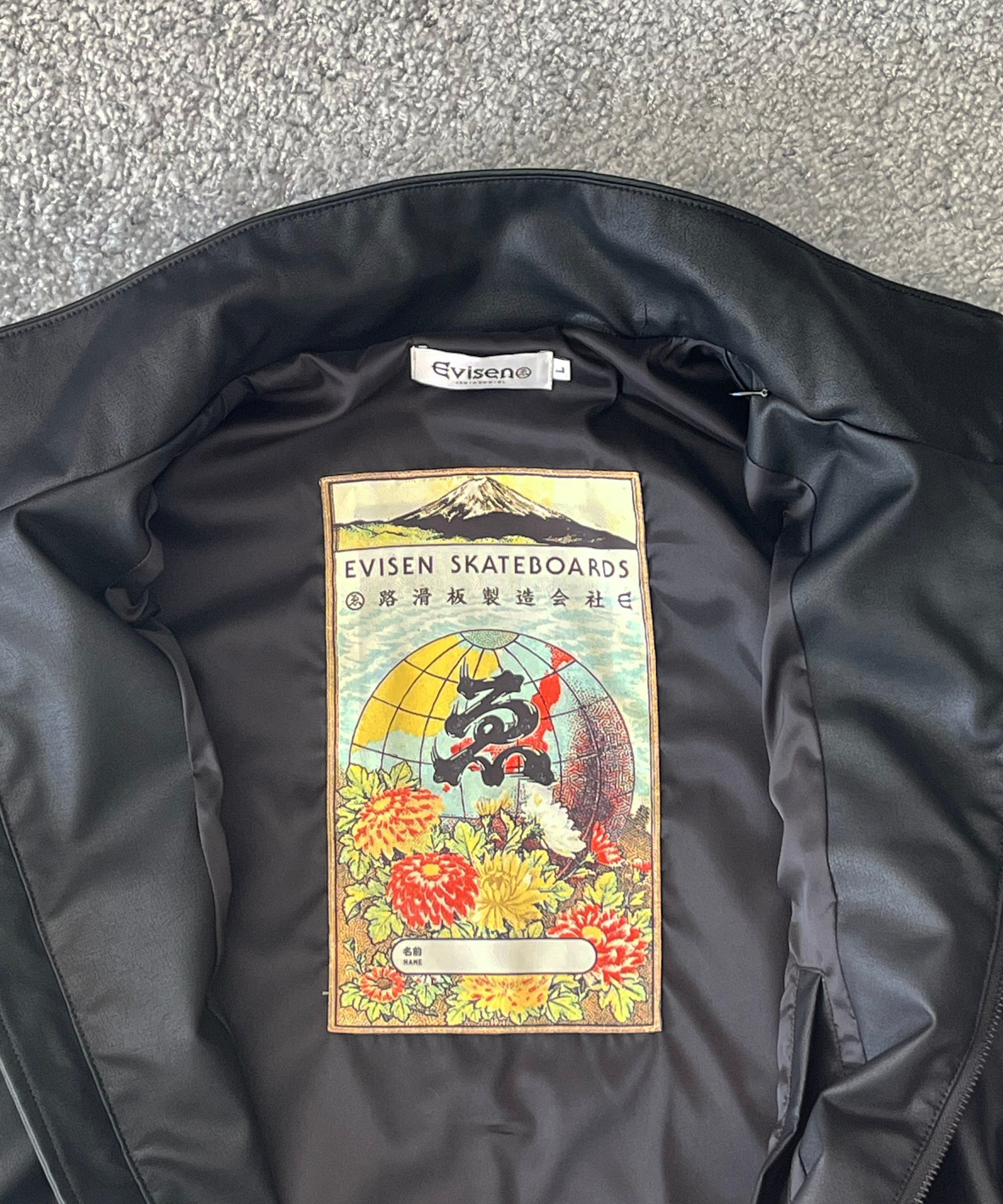 Evisen Skateboardsゑ Stand collar leather jacket "BLACK"