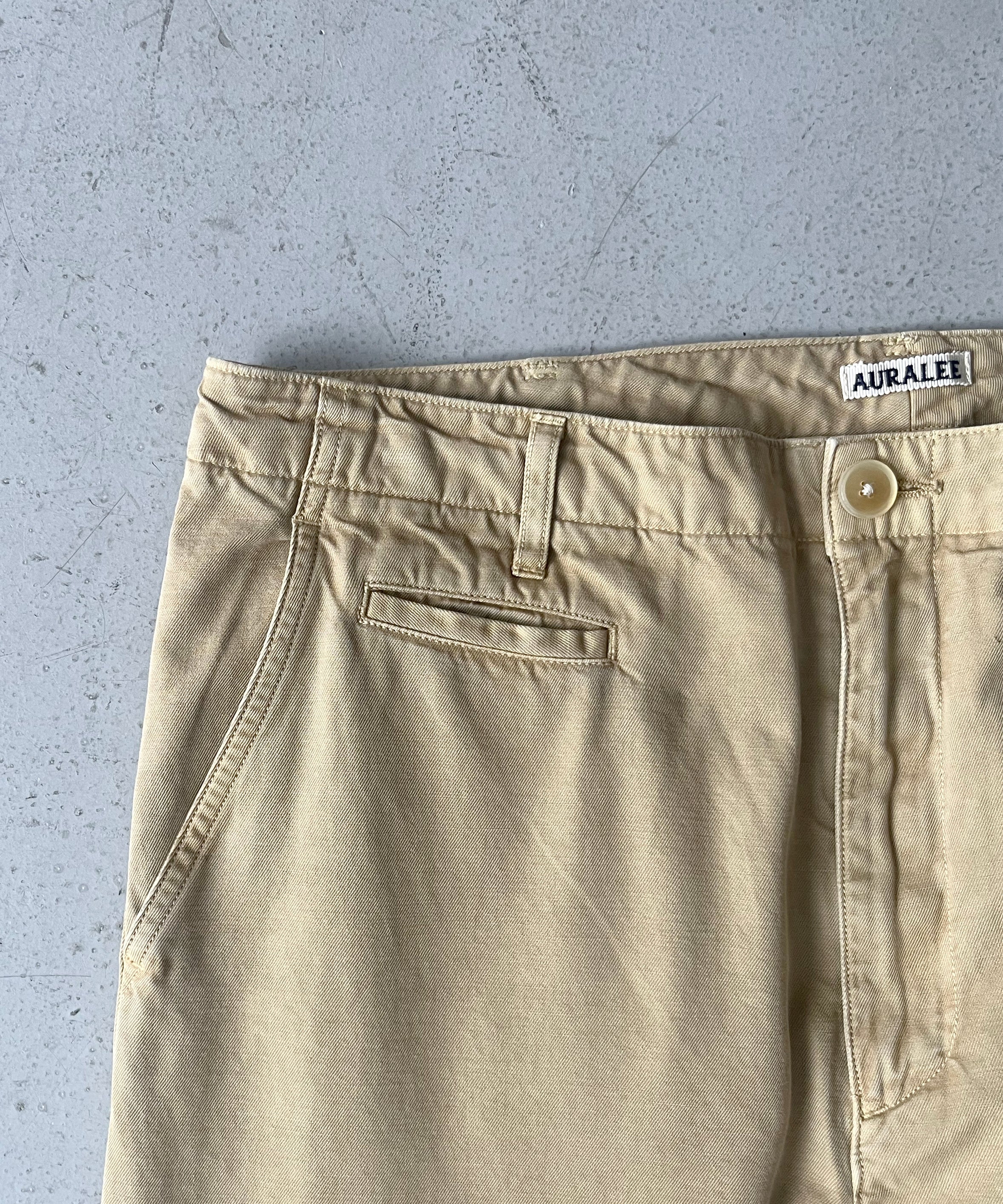 AURALEE Product dyed finx gabardine pants "DYED BEIGE"