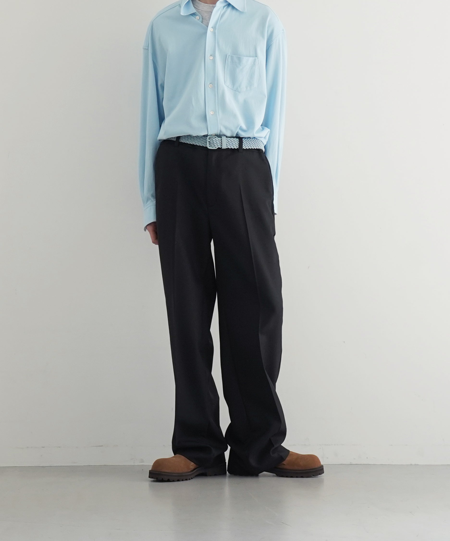 sefr Jeon trouser "FINE BLACK WOOL"