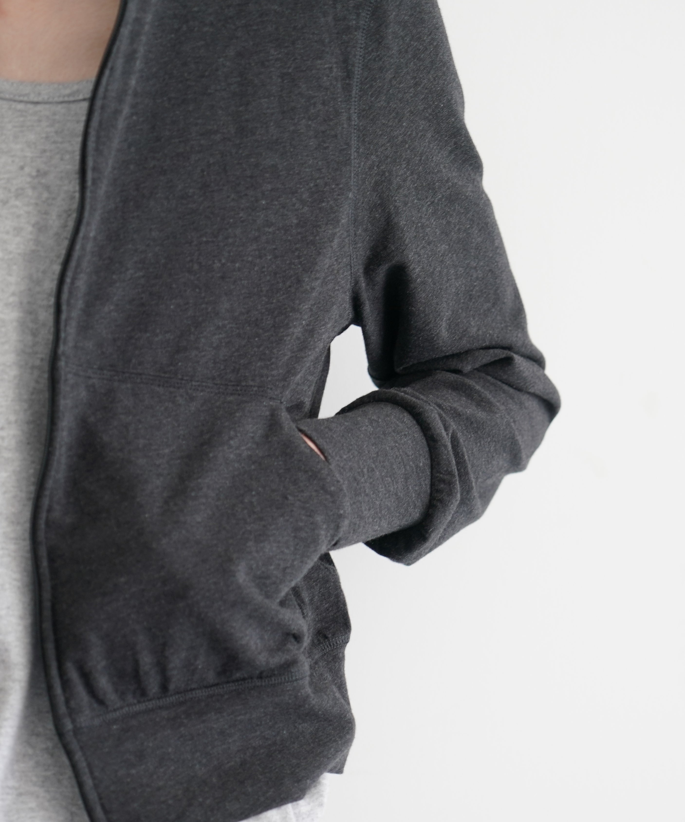 FAX COPY EXPRESS Flow zip-up hoodie "DARK GREY" M L