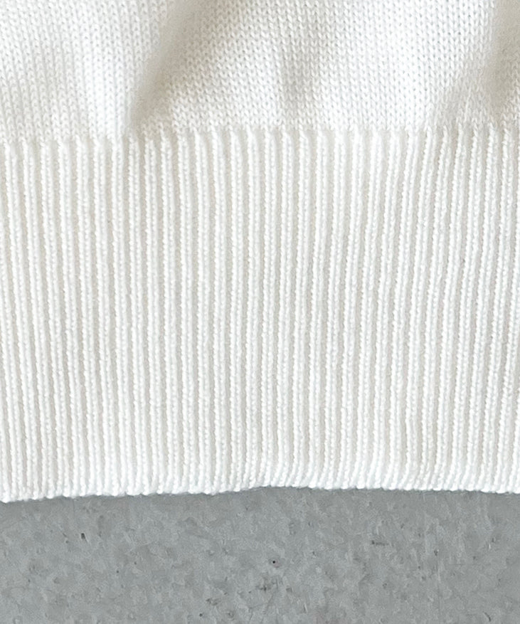 【EXCLUSIVE】crepuscule Open collar knit shirt "WHITE"
