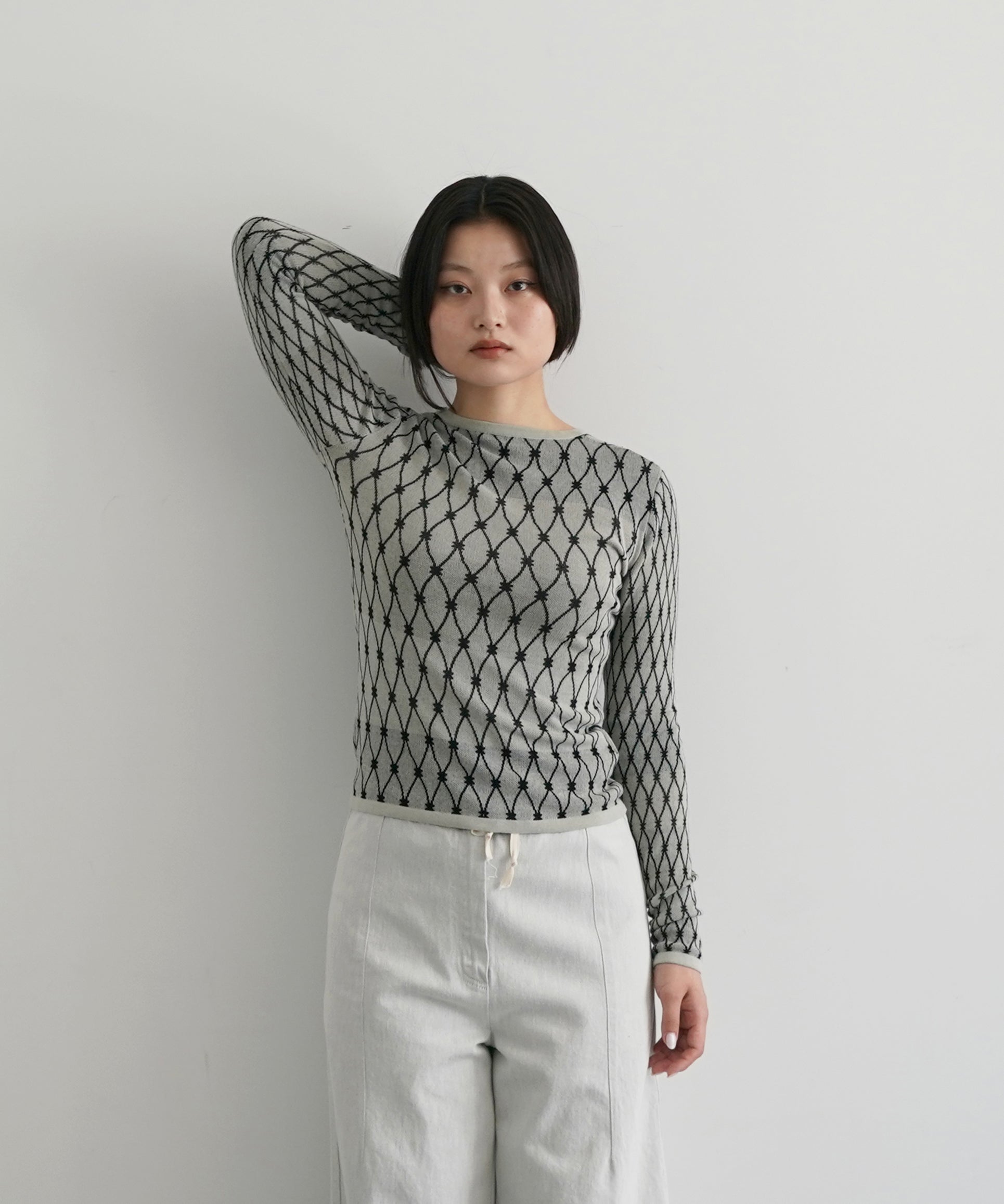kotohayokozawa Reversible knit "BLACK"