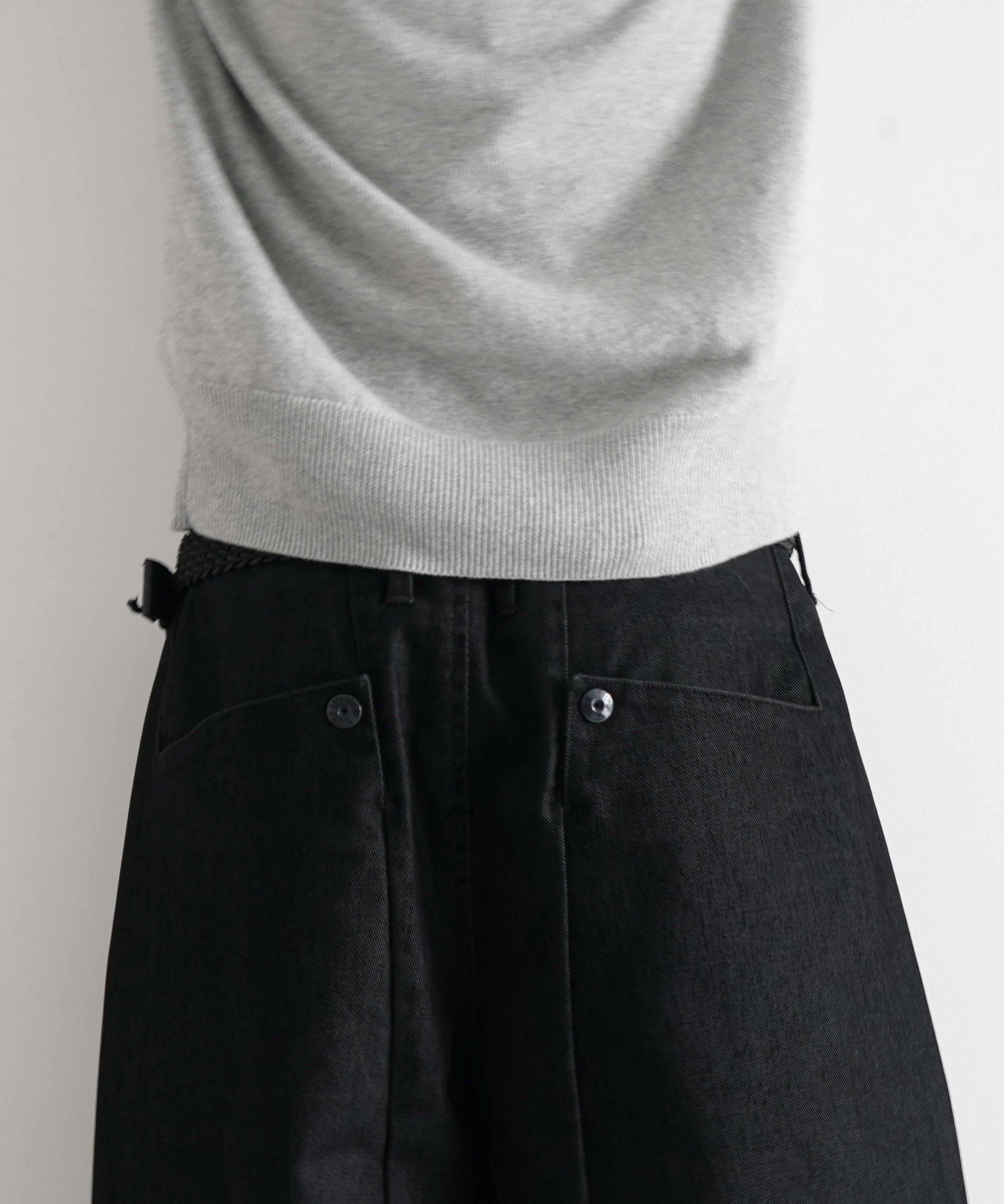 Omar Afridi Washed pina trousers "BLACK"
