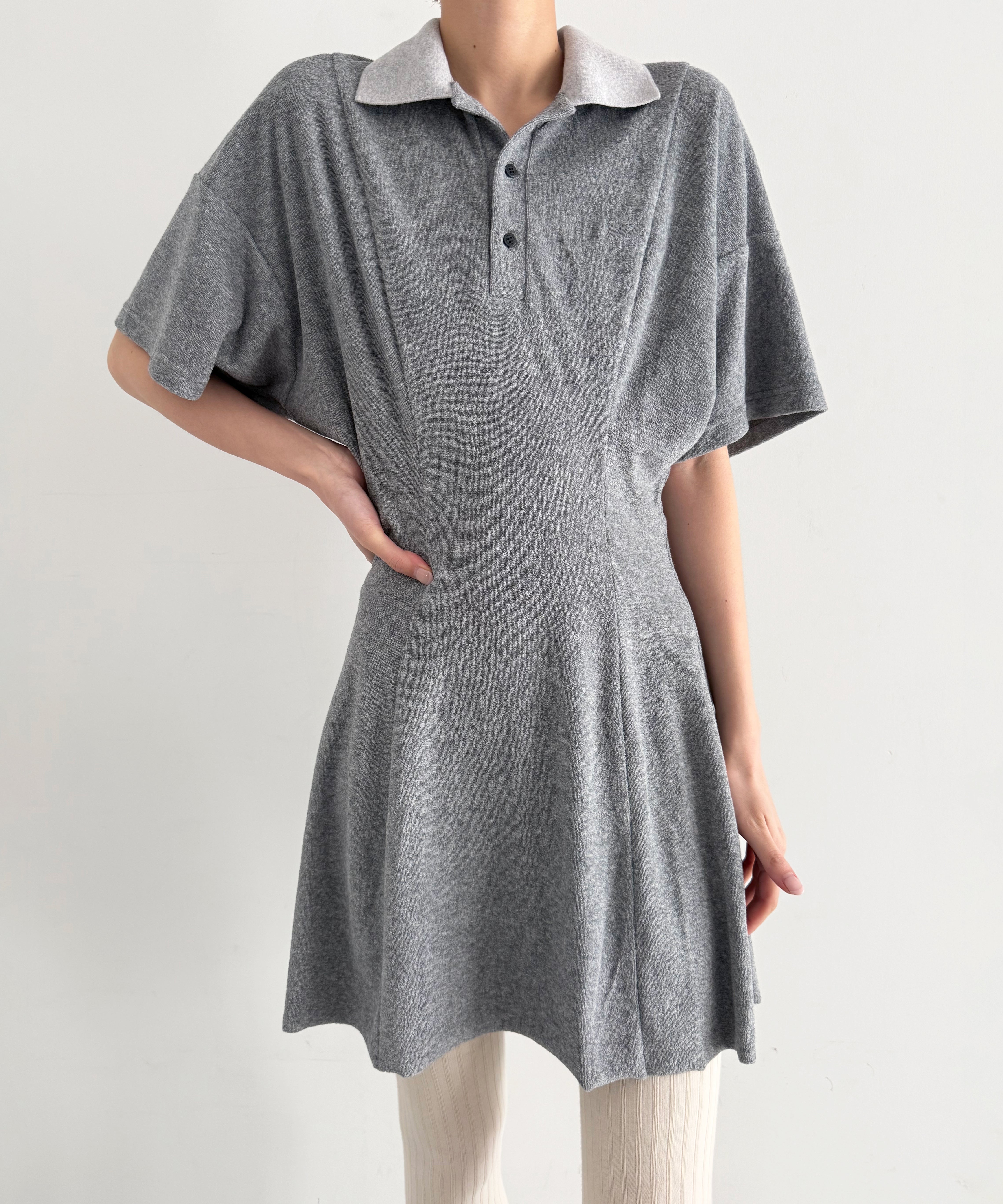NATASHA ZINKO Polo terry dress "GREY"