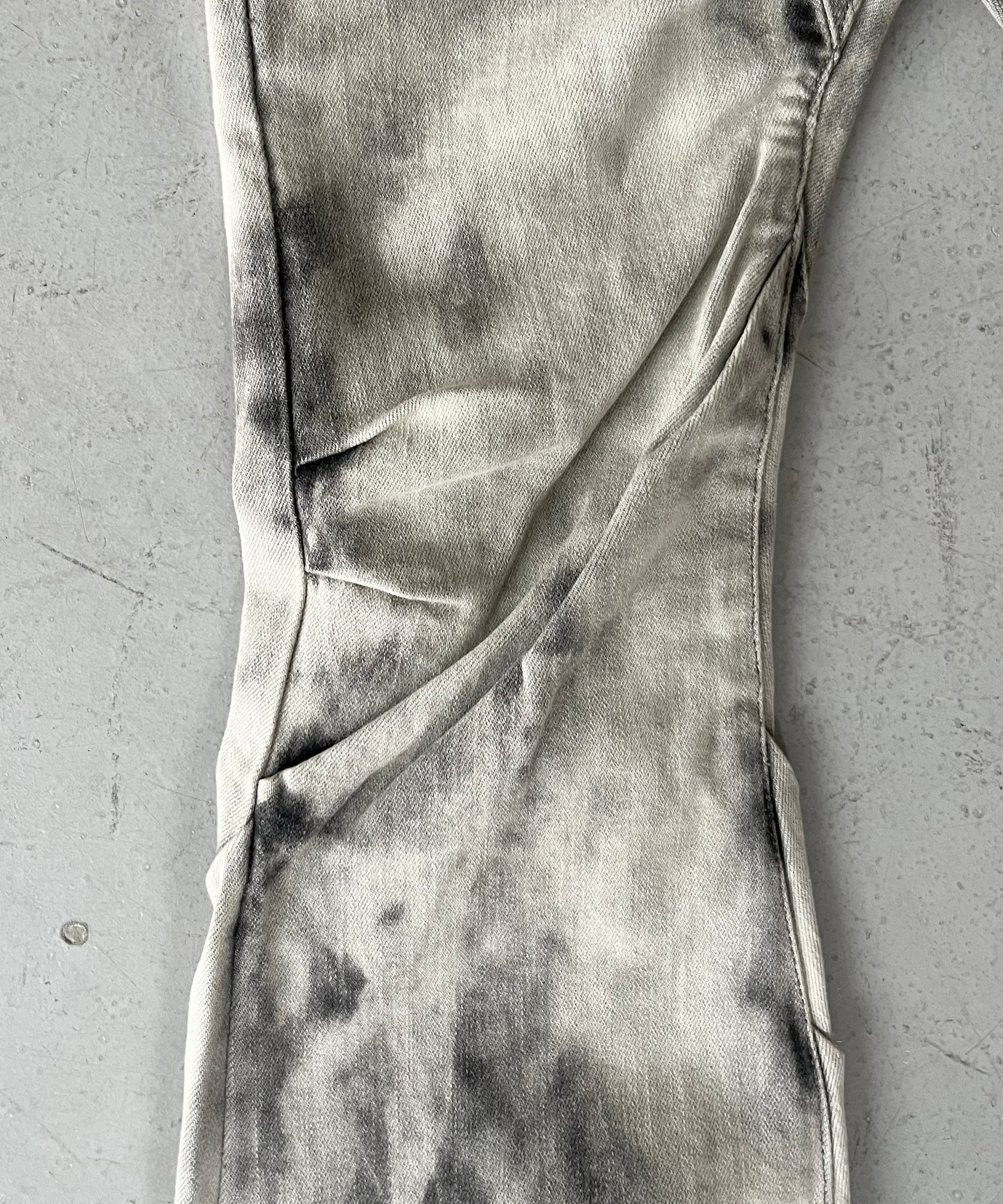 LOADINGROOM Draped flare jeans "SAND BLACK"