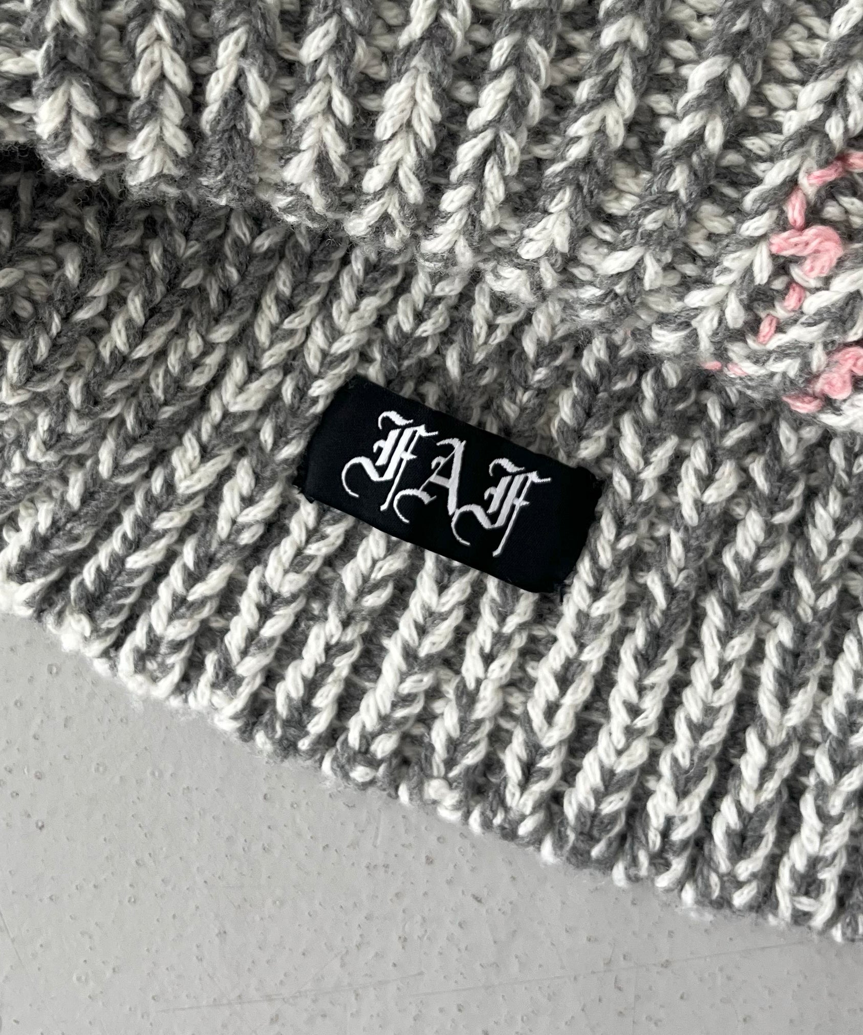 FAF(FAKE AS FLOWERS) Anchor wool beanie "GRAY"
