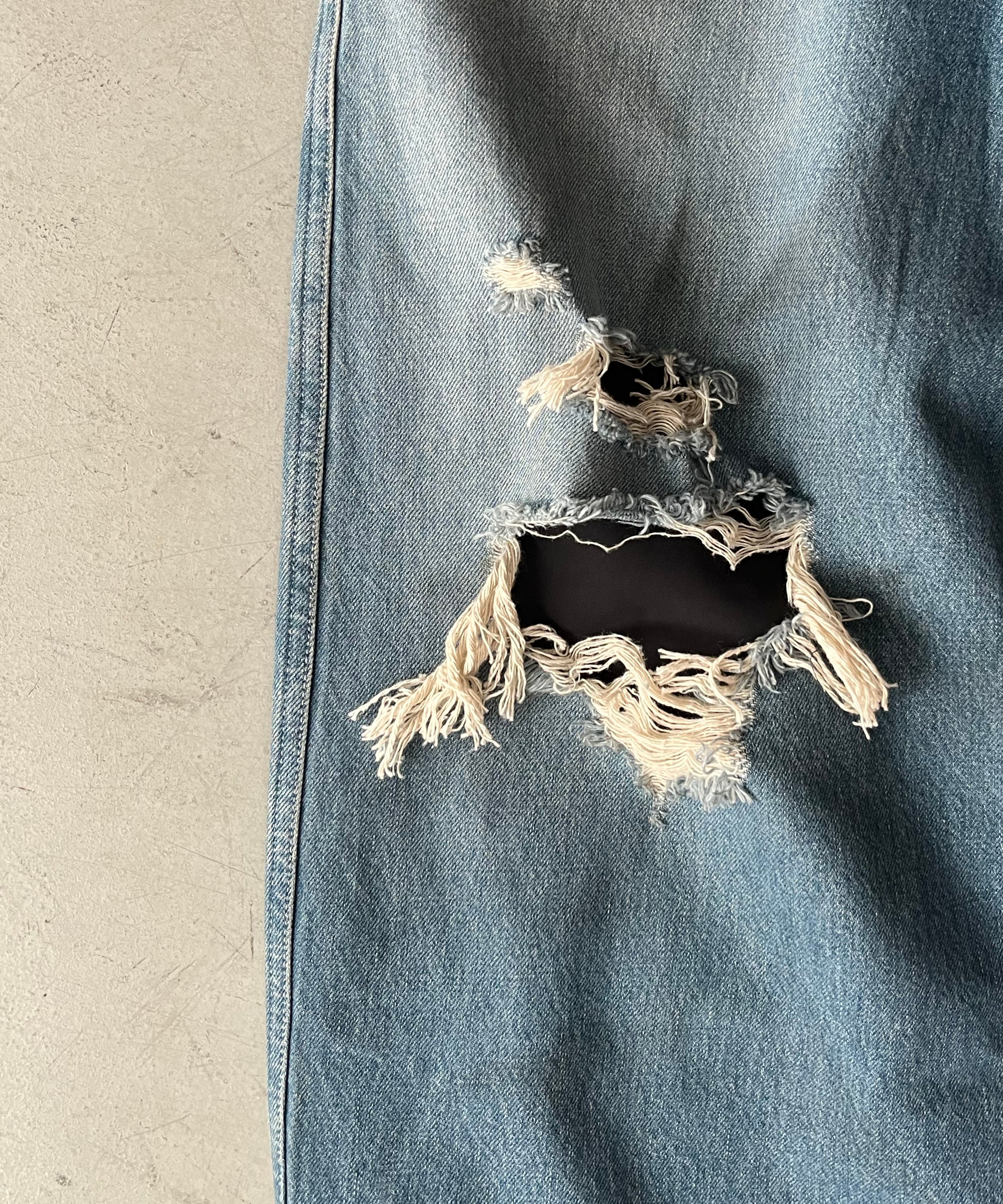 LOADINGROOM Double denim track pants women "DIRTY BLUE"