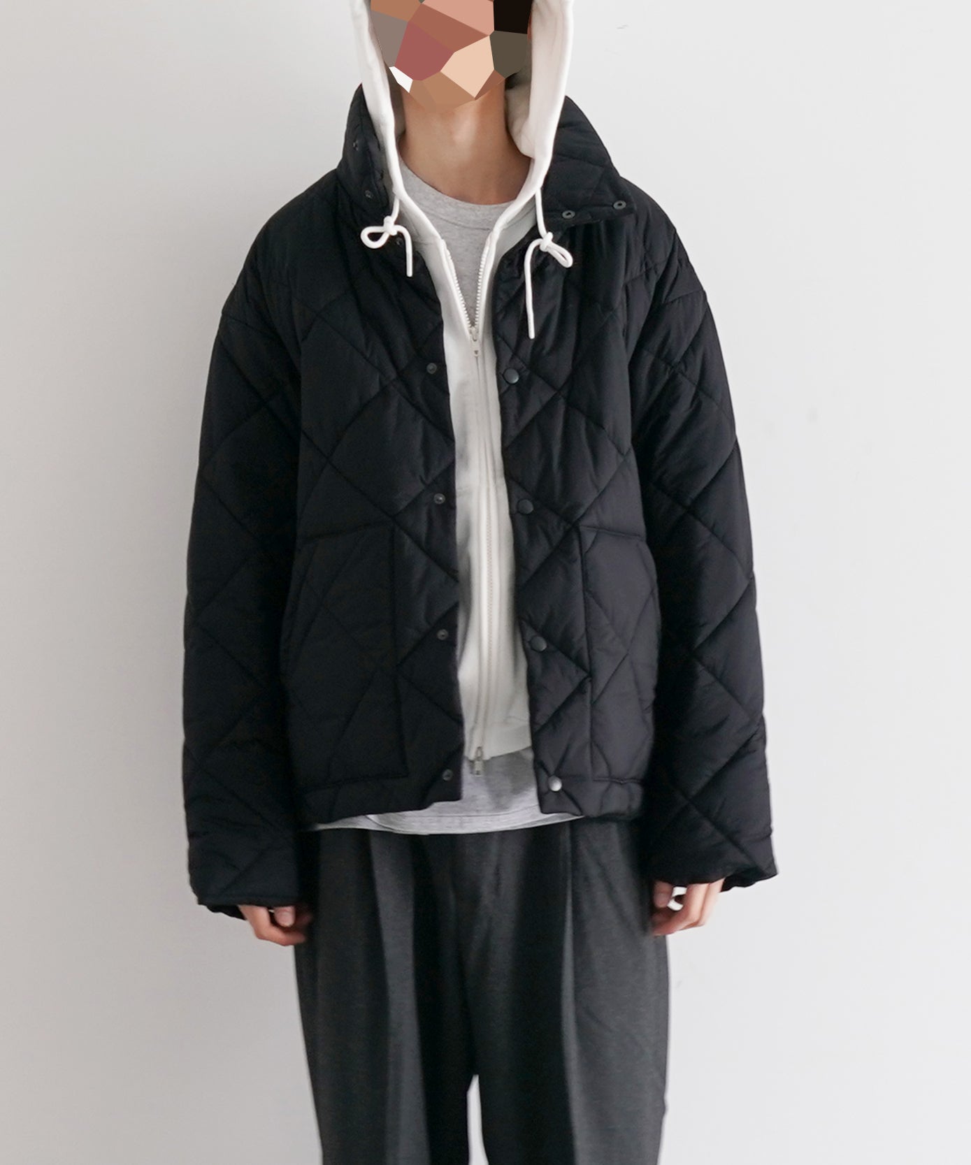 UNUSED US2513 Padded quilted jacket "BLACK"