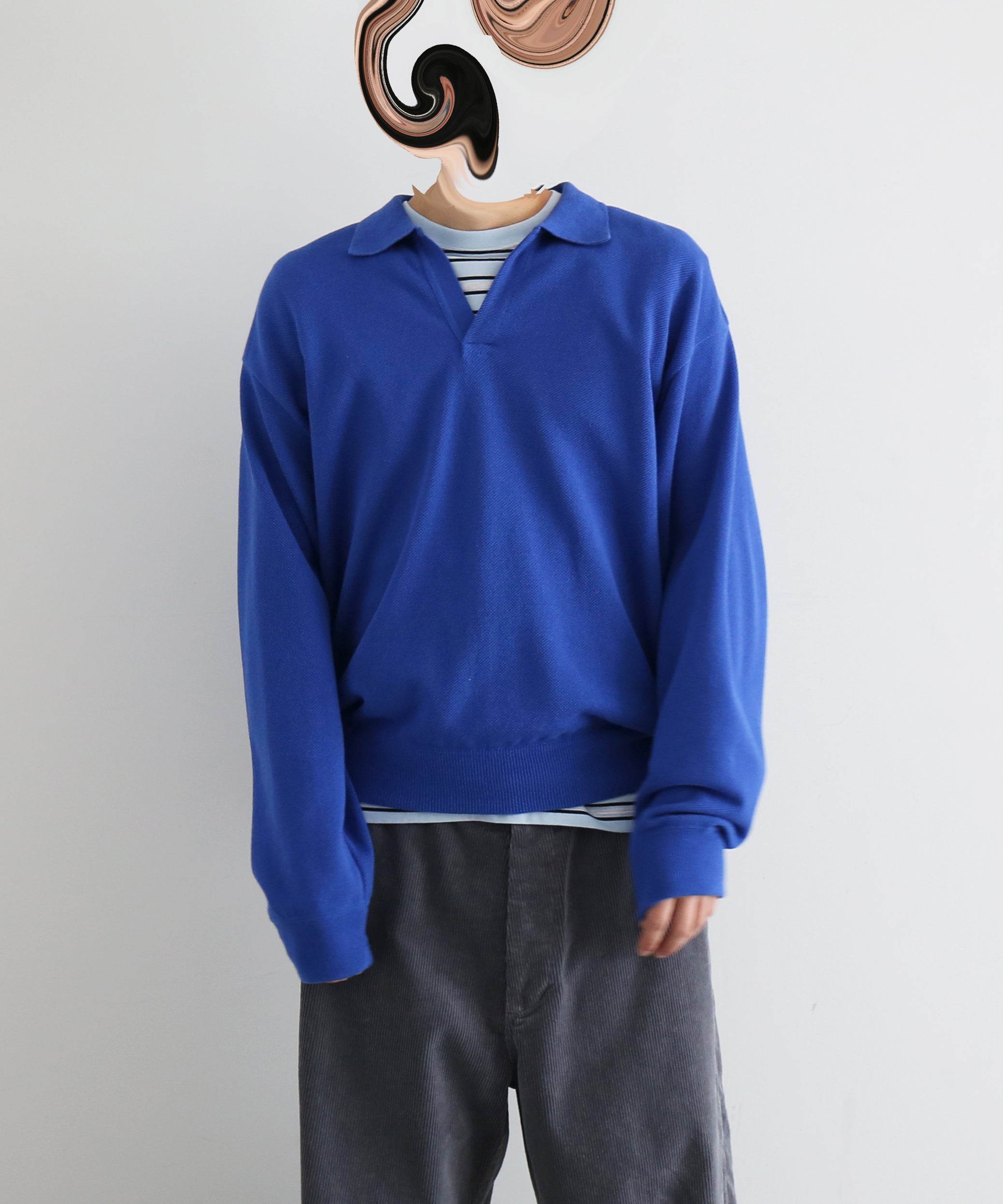 【EXCLUSIVE】crepuscule Co/ra moss stitch skipper "BLACK"