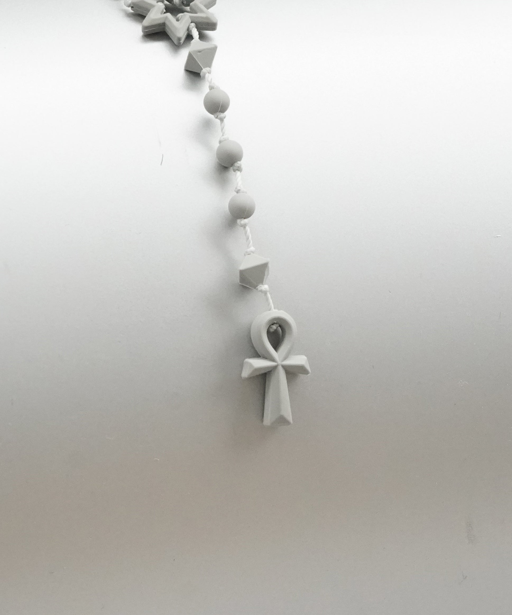 FAKE AS FLOWERS Ankh rosary "GRAY"